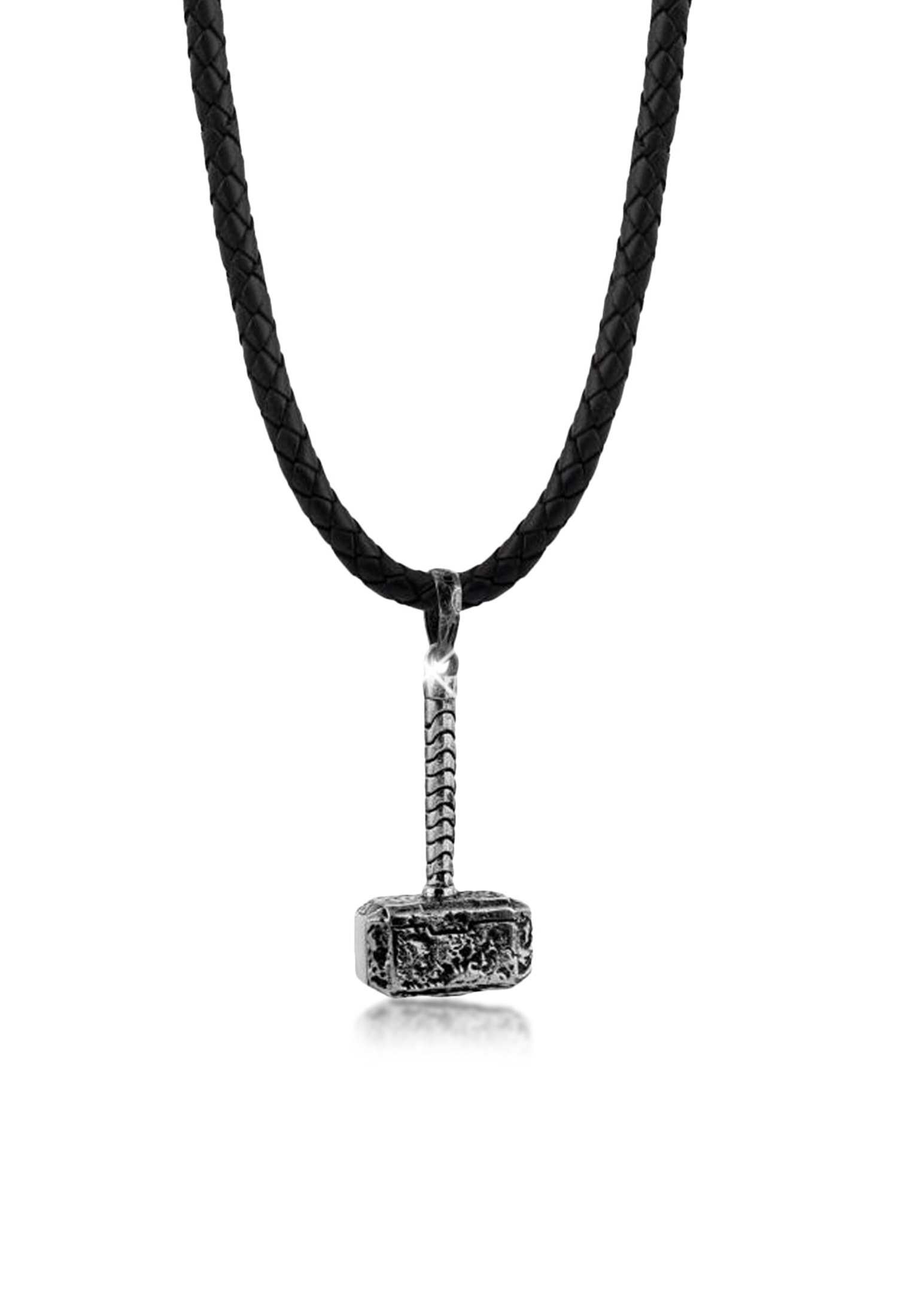 Halskette Hammer | Leder | 925er Sterling Silber
