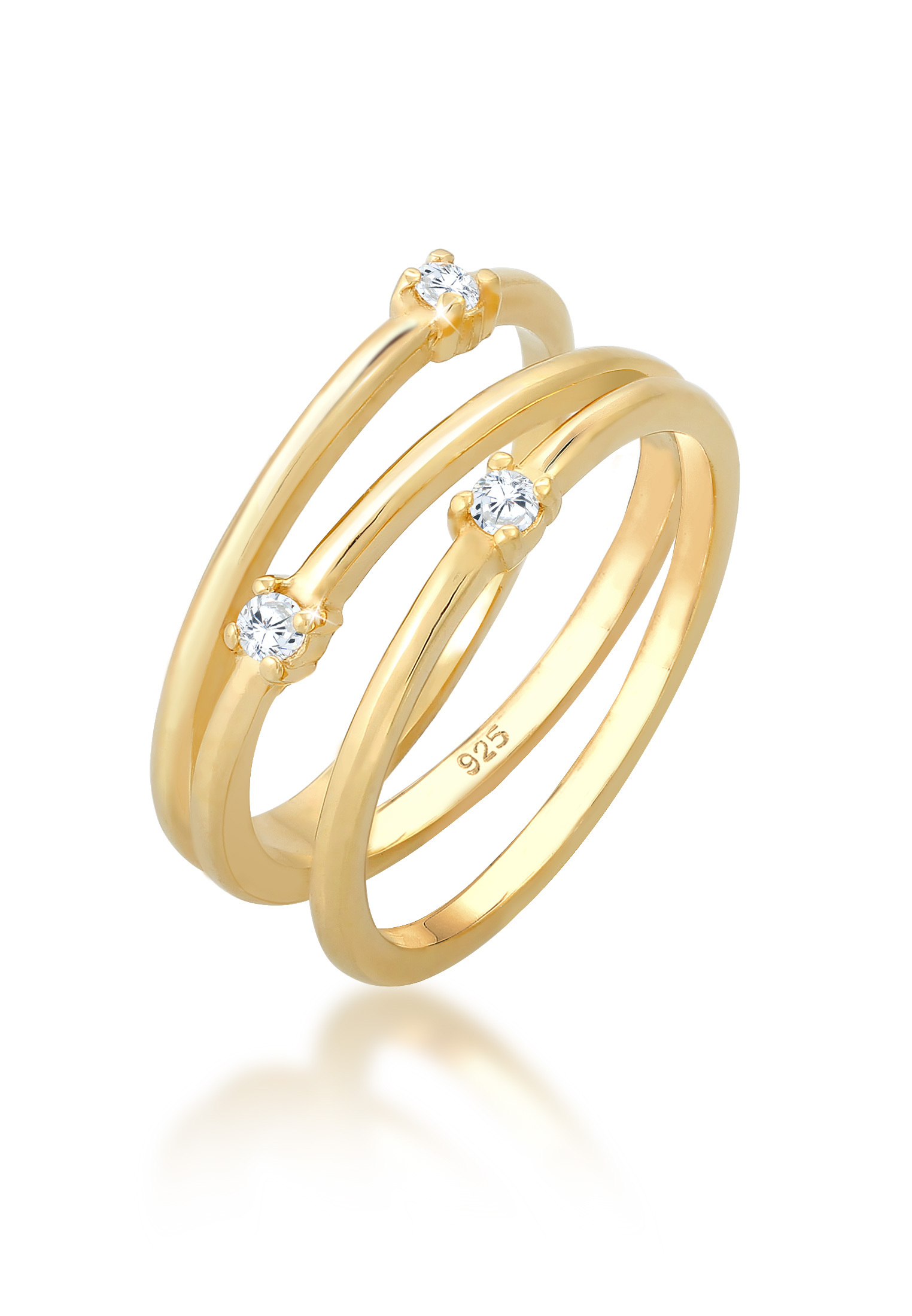 Ring Spirale | Zirkonia ( Weiß ) | 925er Sterling Silber