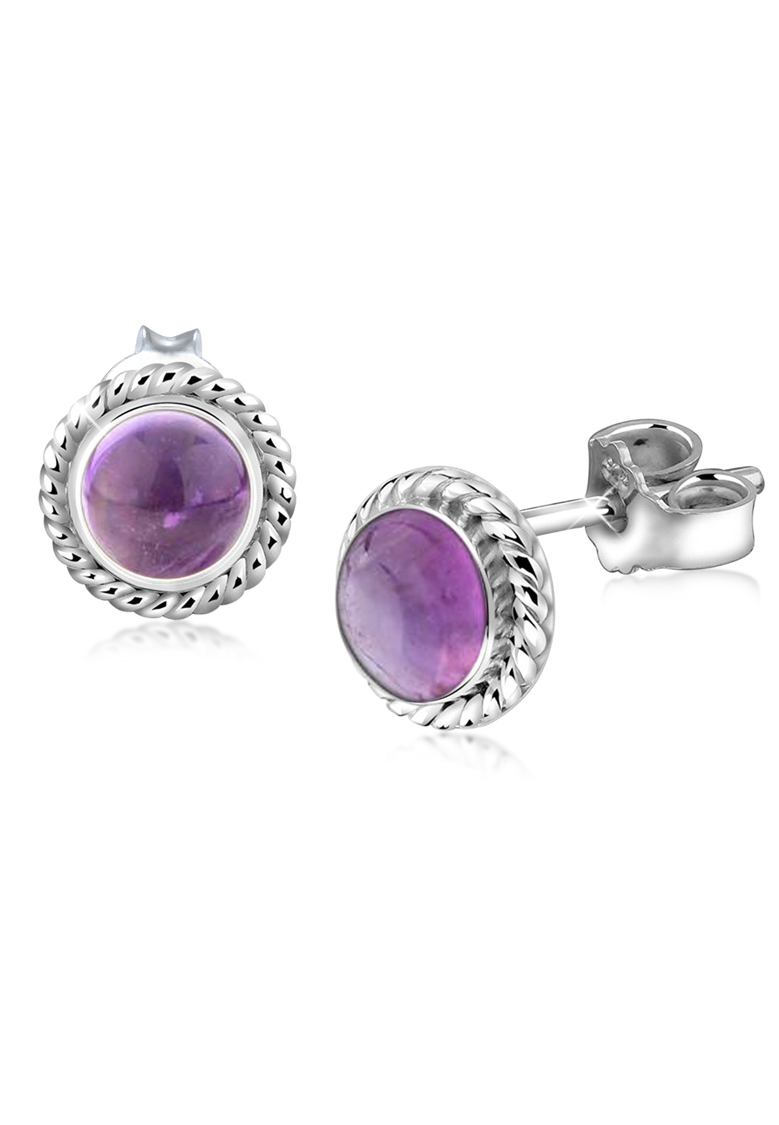 Ohrstecker | Amethyst ( Violett ) | 925er Sterling Silber