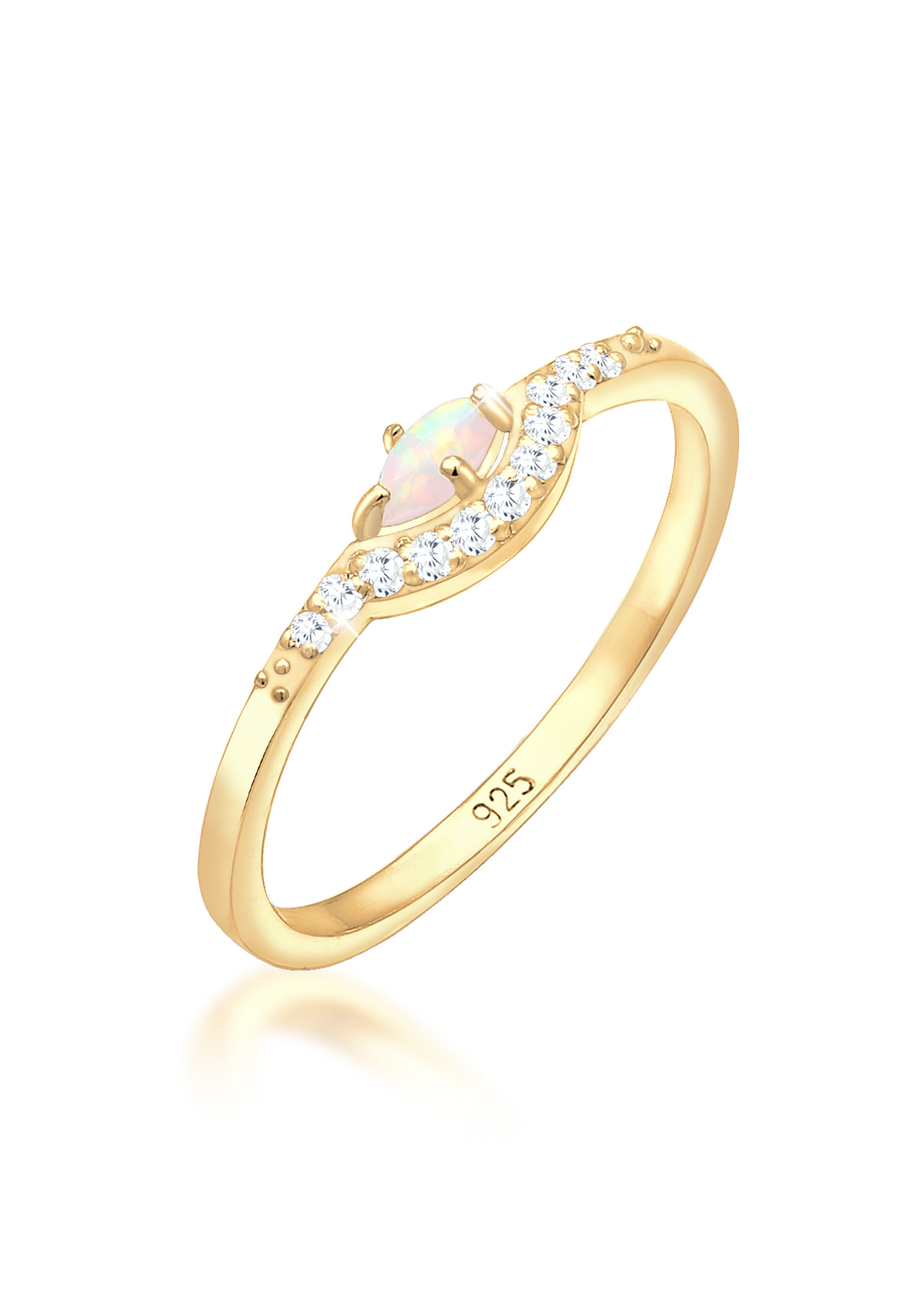 Verlobungsring | Opal ( Weiß ) | 925er Sterling Silber
