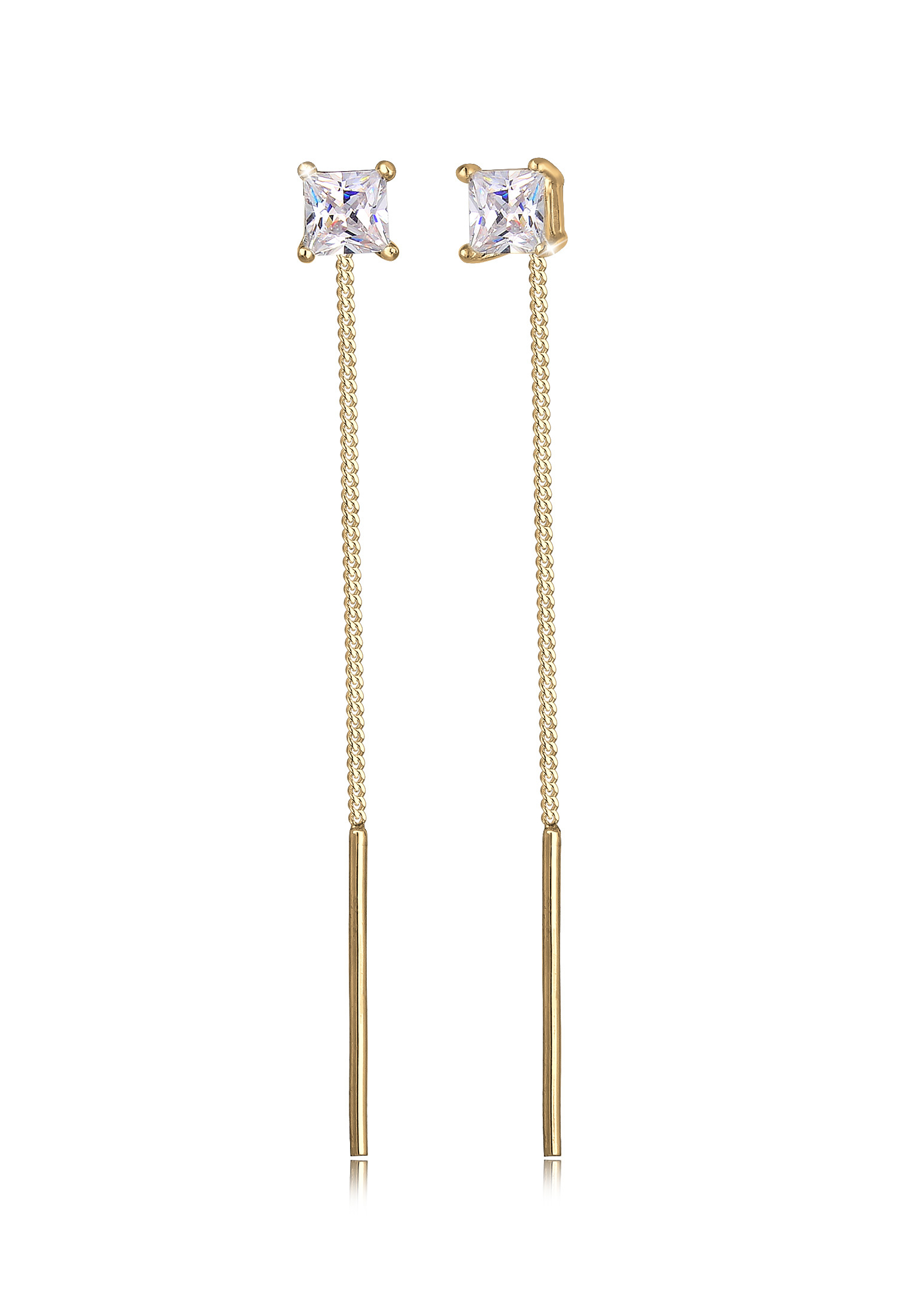 Ohrhänger Ear Chain | Zirkonia ( Weiß ) | 925er Sterling Silber