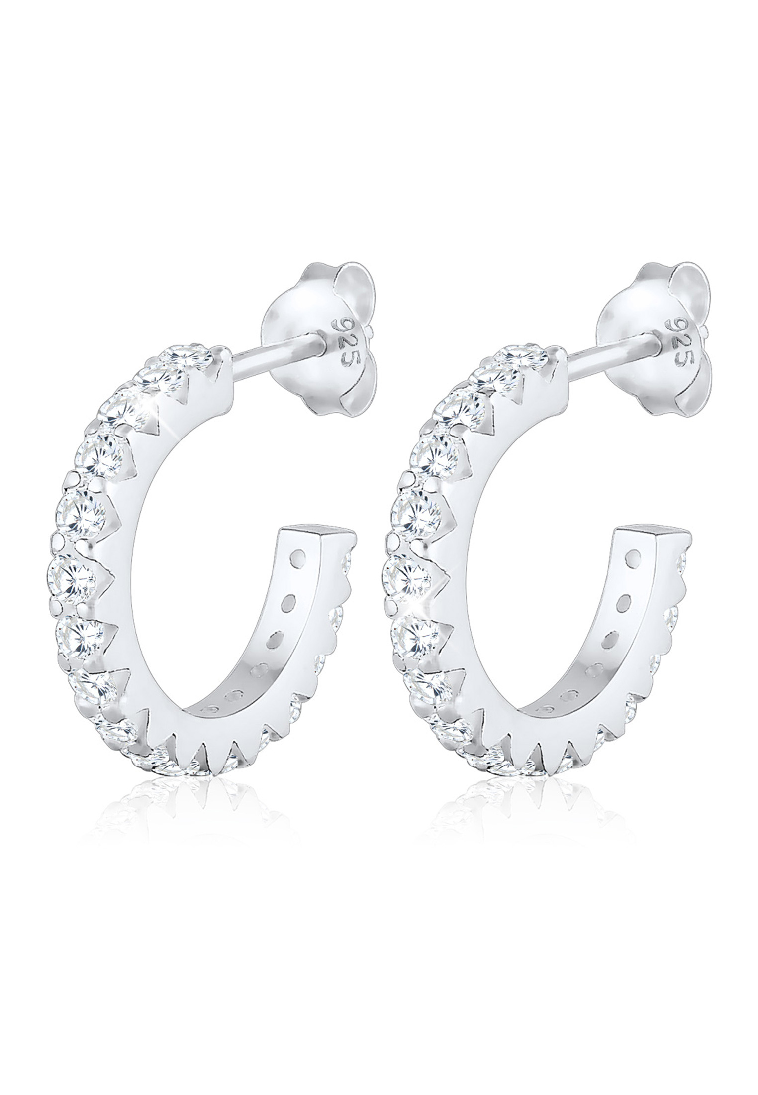Creole | Zirkonia ( Weiß ) | 925er Sterling Silber