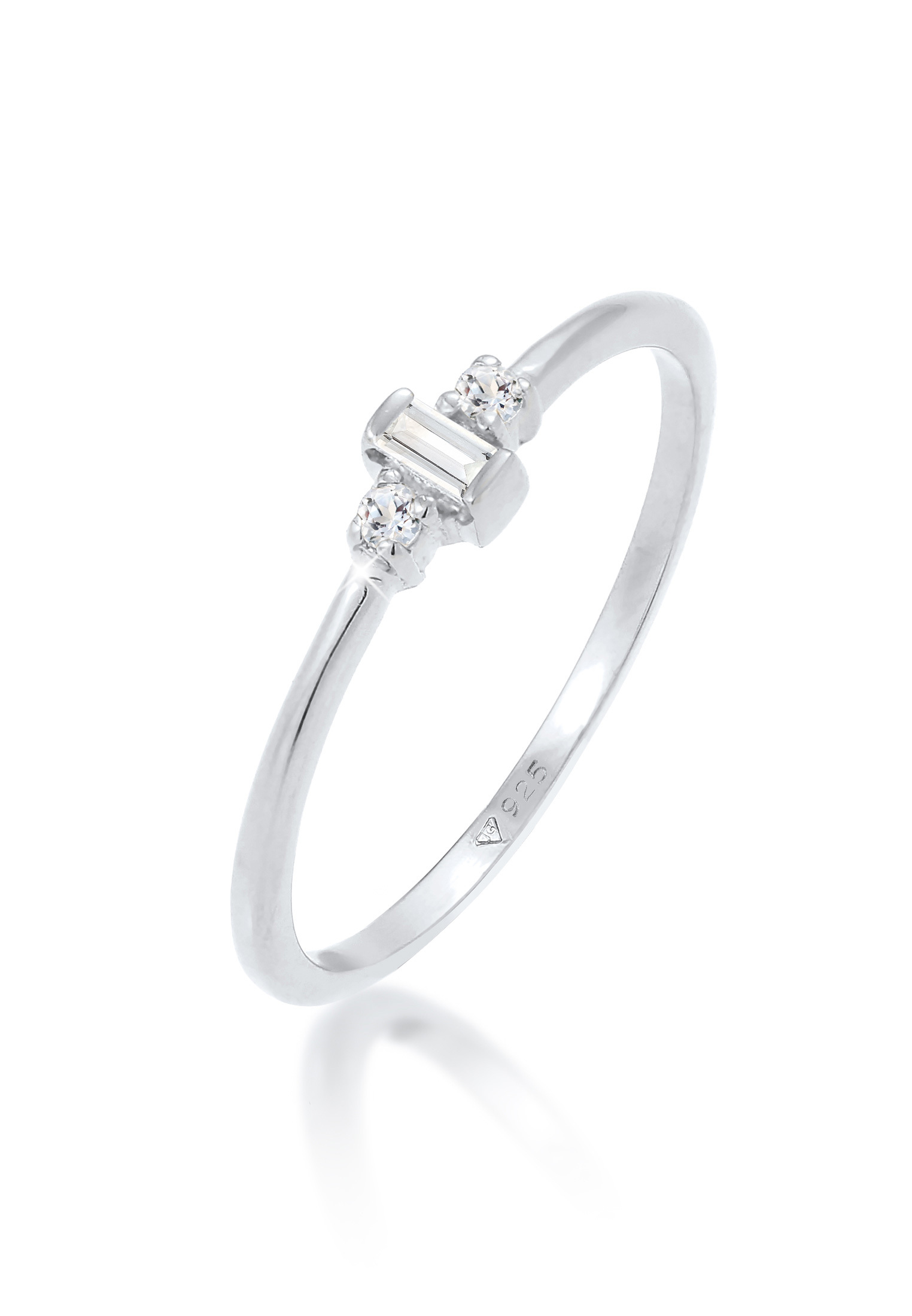 Verlobungsring | Topas ( Weiß ) | 925 Sterling Silber vergoldet