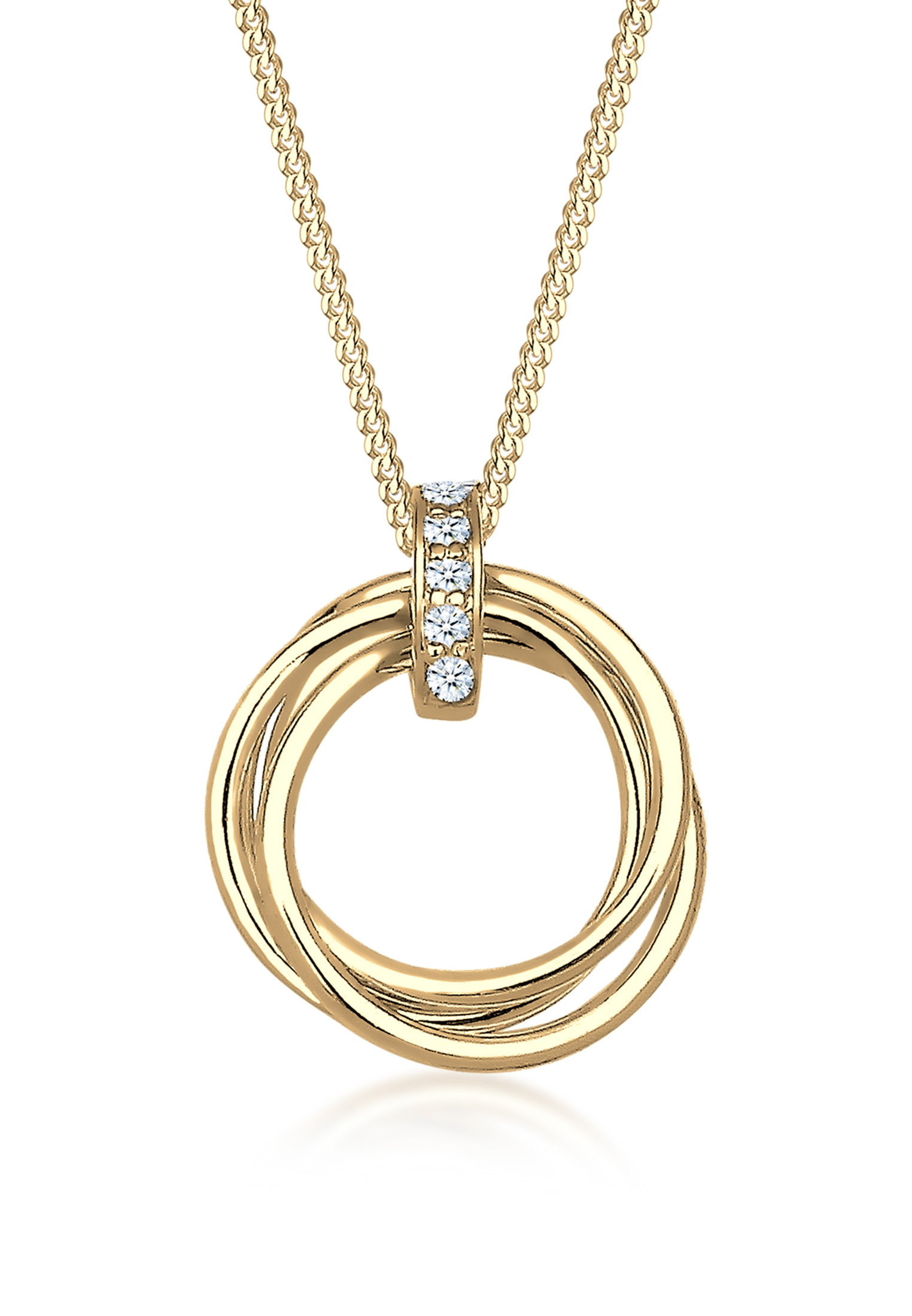 Halskette Kreis | Diamant ( Weiß, 0,025 ct ) | 925er Sterling Silber
