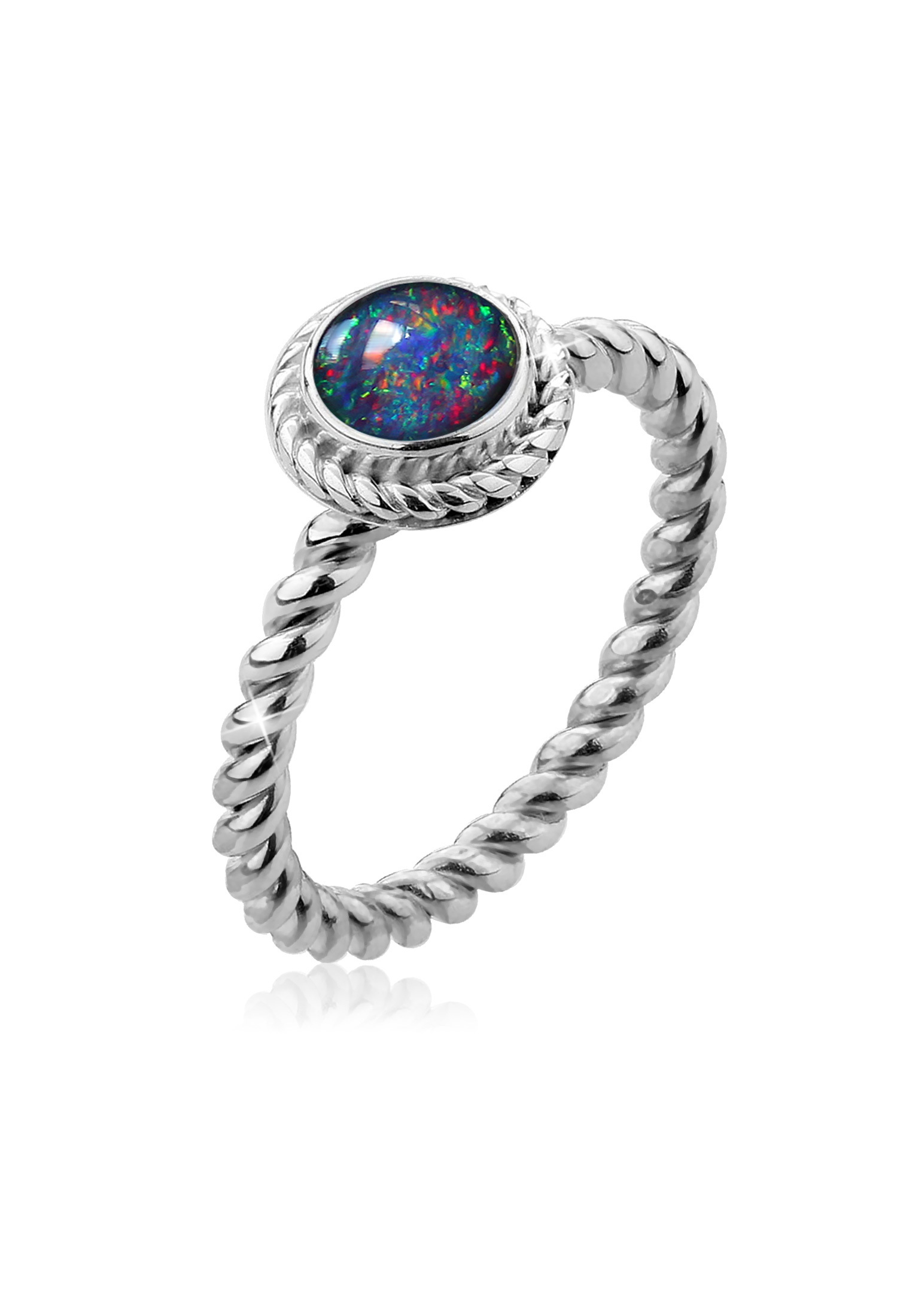 Ring | Opal ( Bunt ) | 925er Sterling Silber