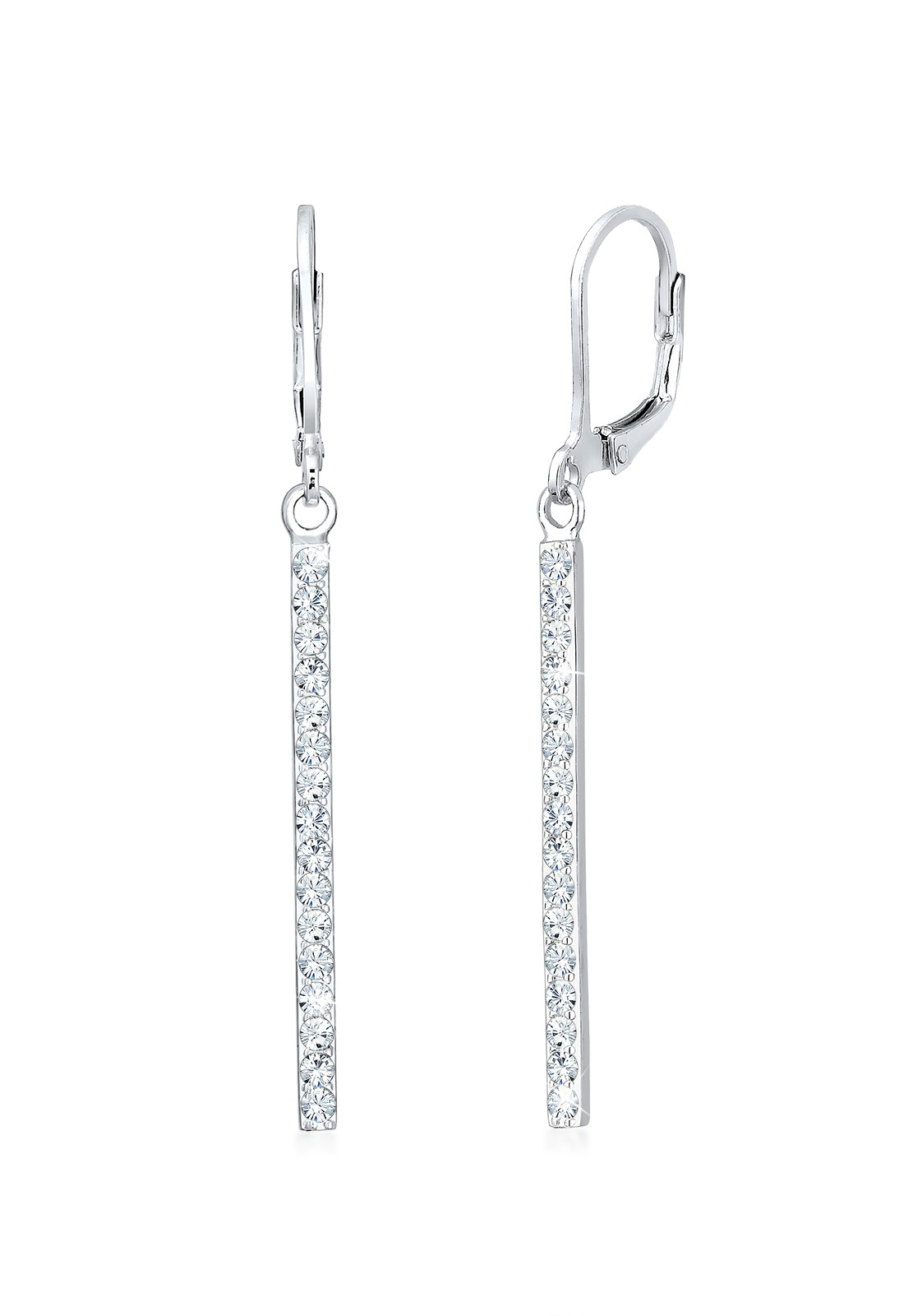 Ohrhänger Geo | Kristall ( Weiß ) | 925er Sterling Silber
