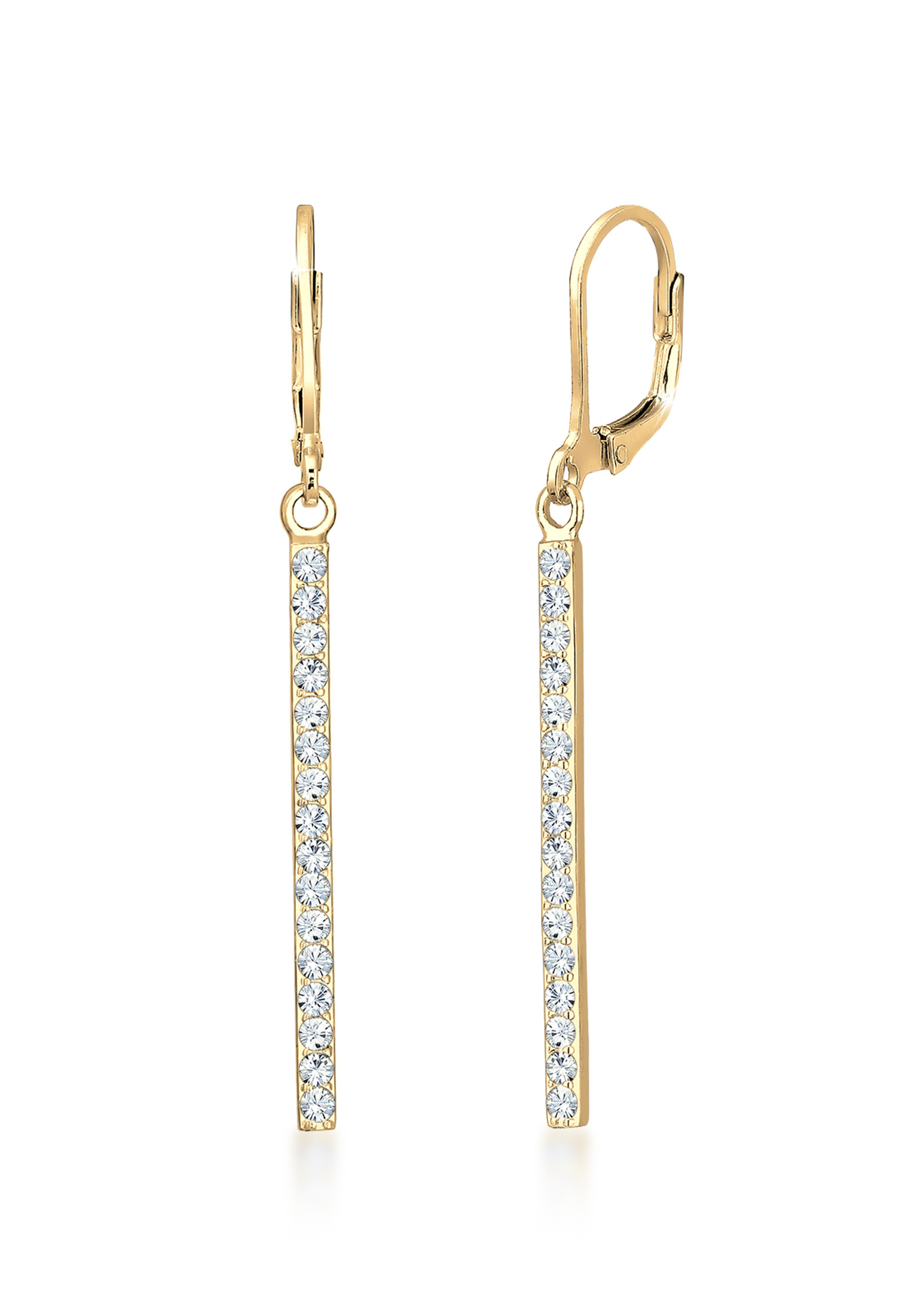 Ohrhänger Geo | Kristall ( Weiß ) | 925er Sterling Silber