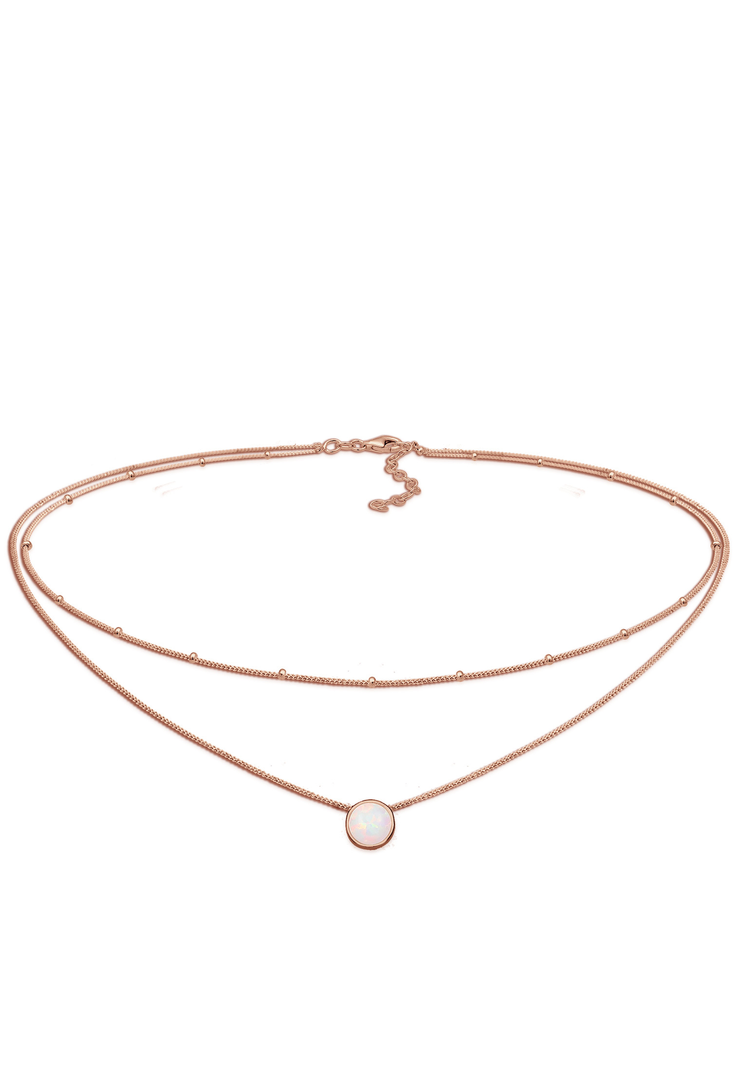 Layer-Choker | Opal ( Weiß ) | 925 Sterling Silber