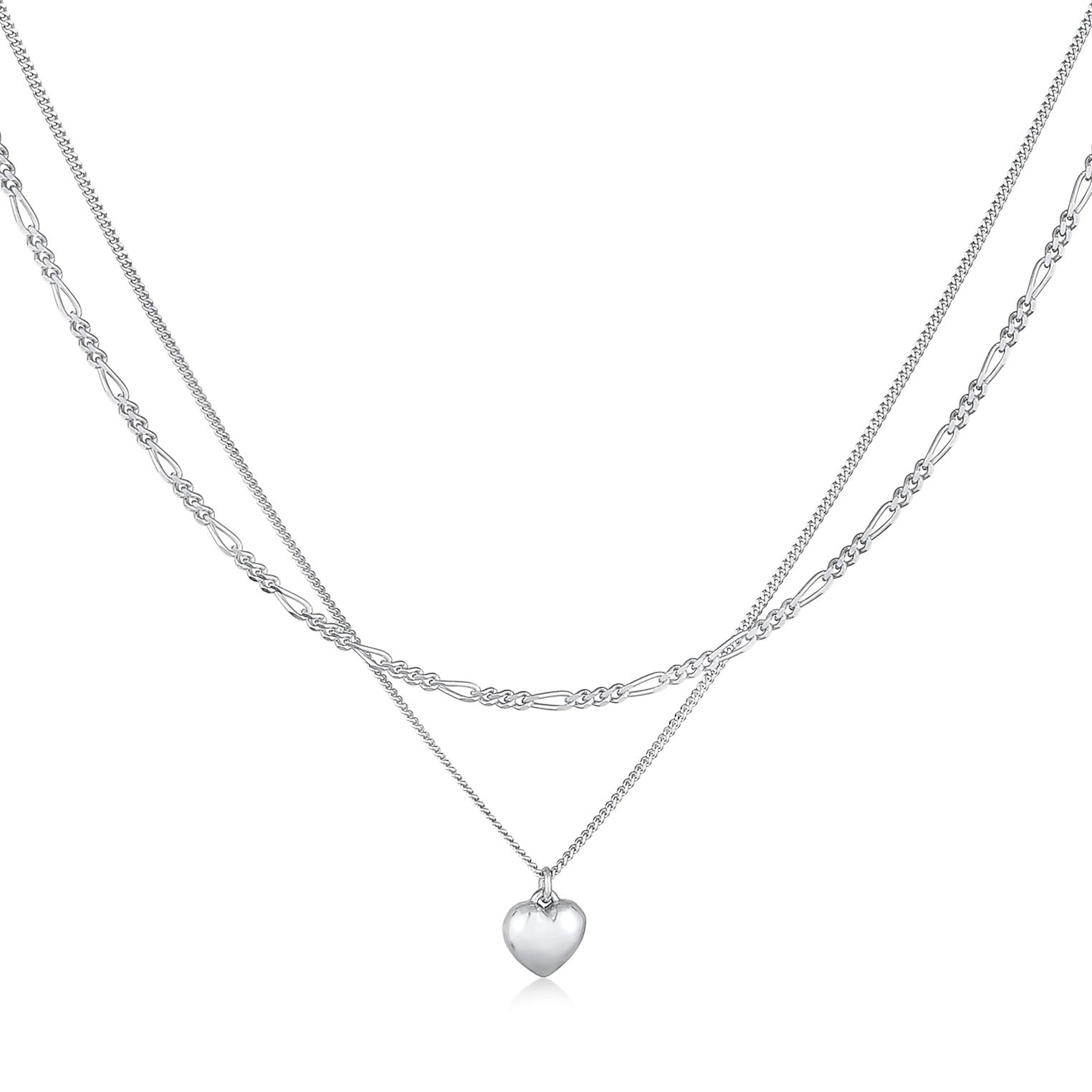 Layer-Halskette Herz Figaro | 925er Sterling Silber