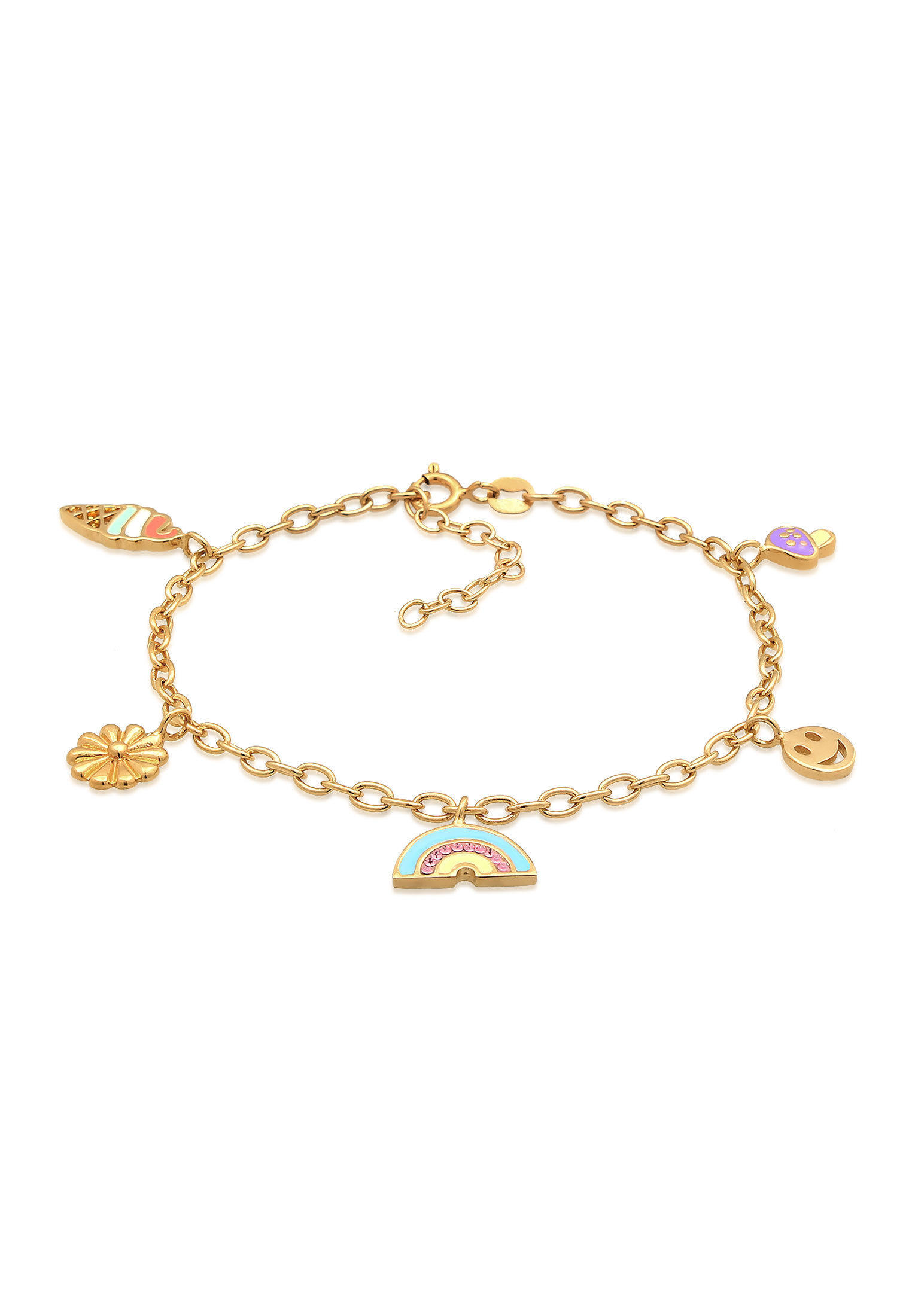 Armband Smiley Blume Eis | Emaille | 925er Sterling Silber