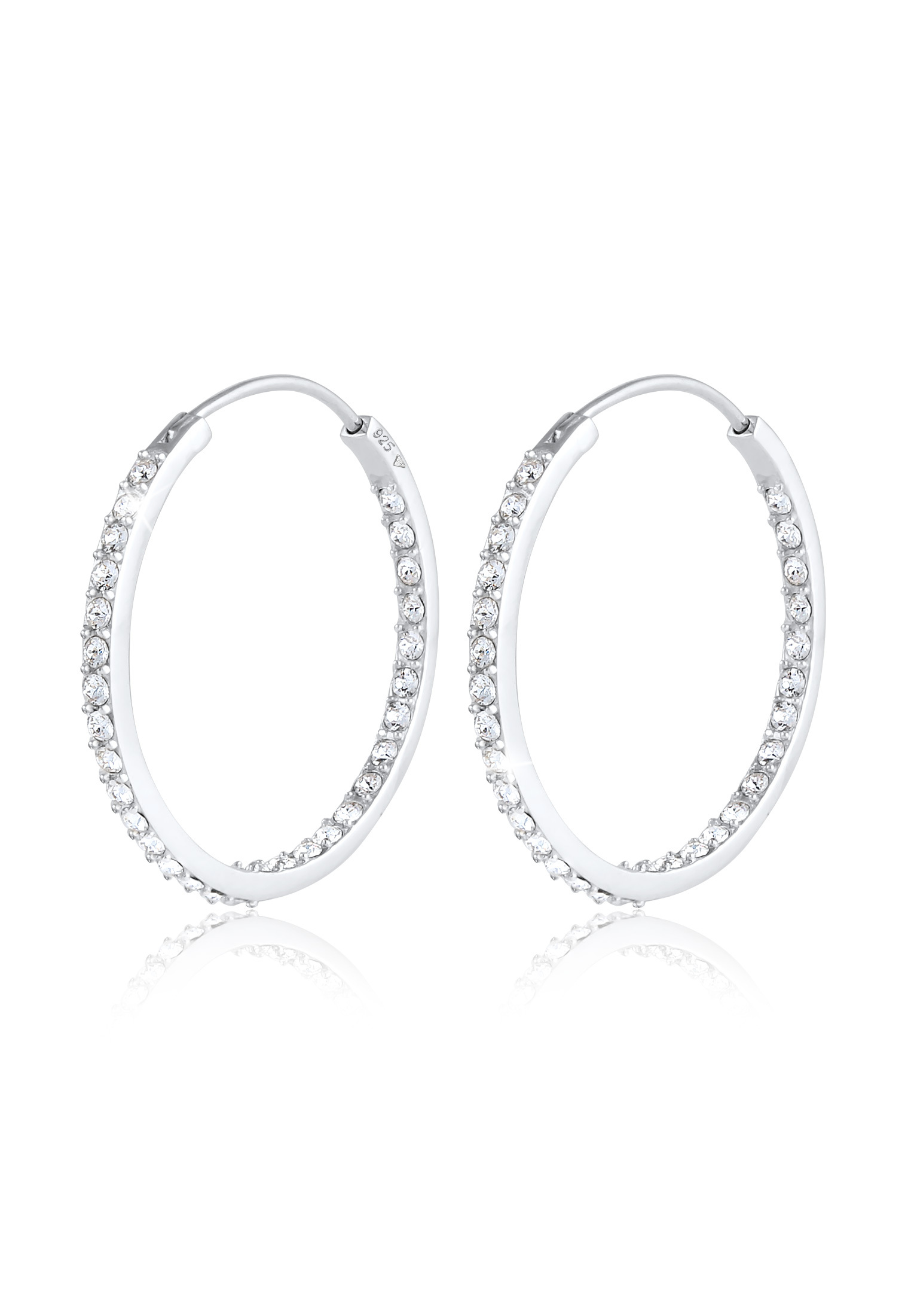 Creole | Kristall ( Weiß ) | 925er Sterling Silber