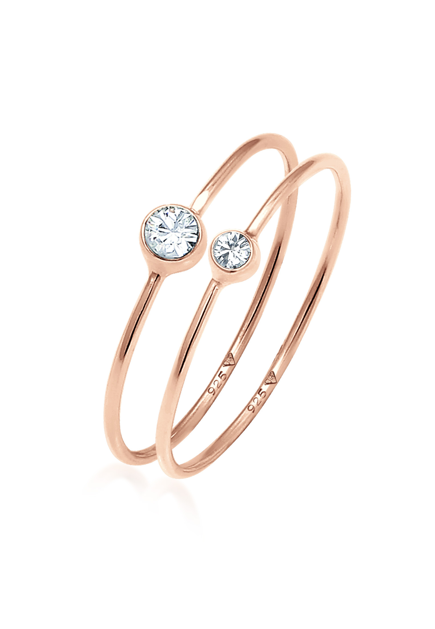 Solitär-Ring | Kristall ( Weiß ) | 925er Sterling Silber