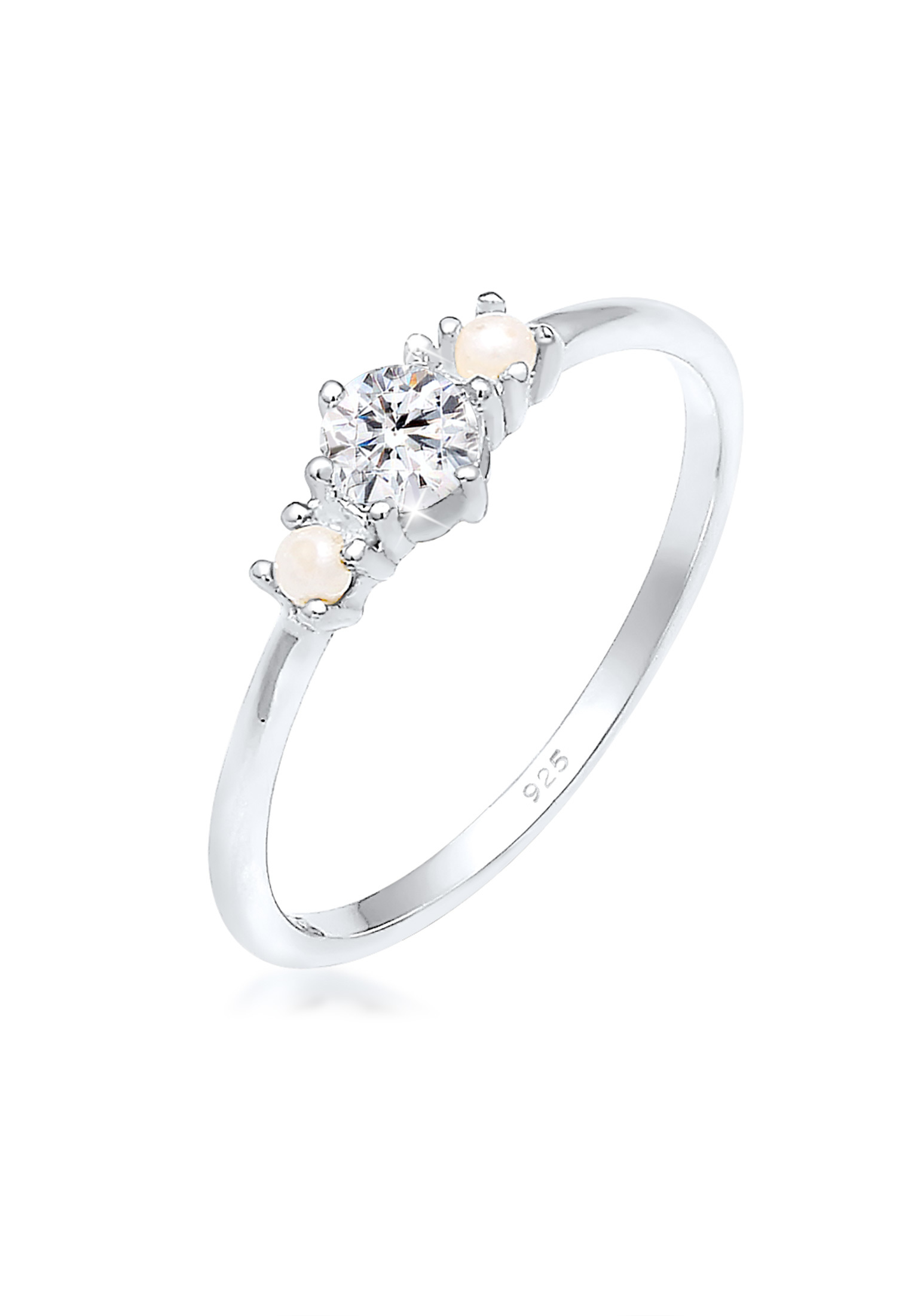Ring | Perle, Kristall ( Weiß ) | 925er Sterling Silber