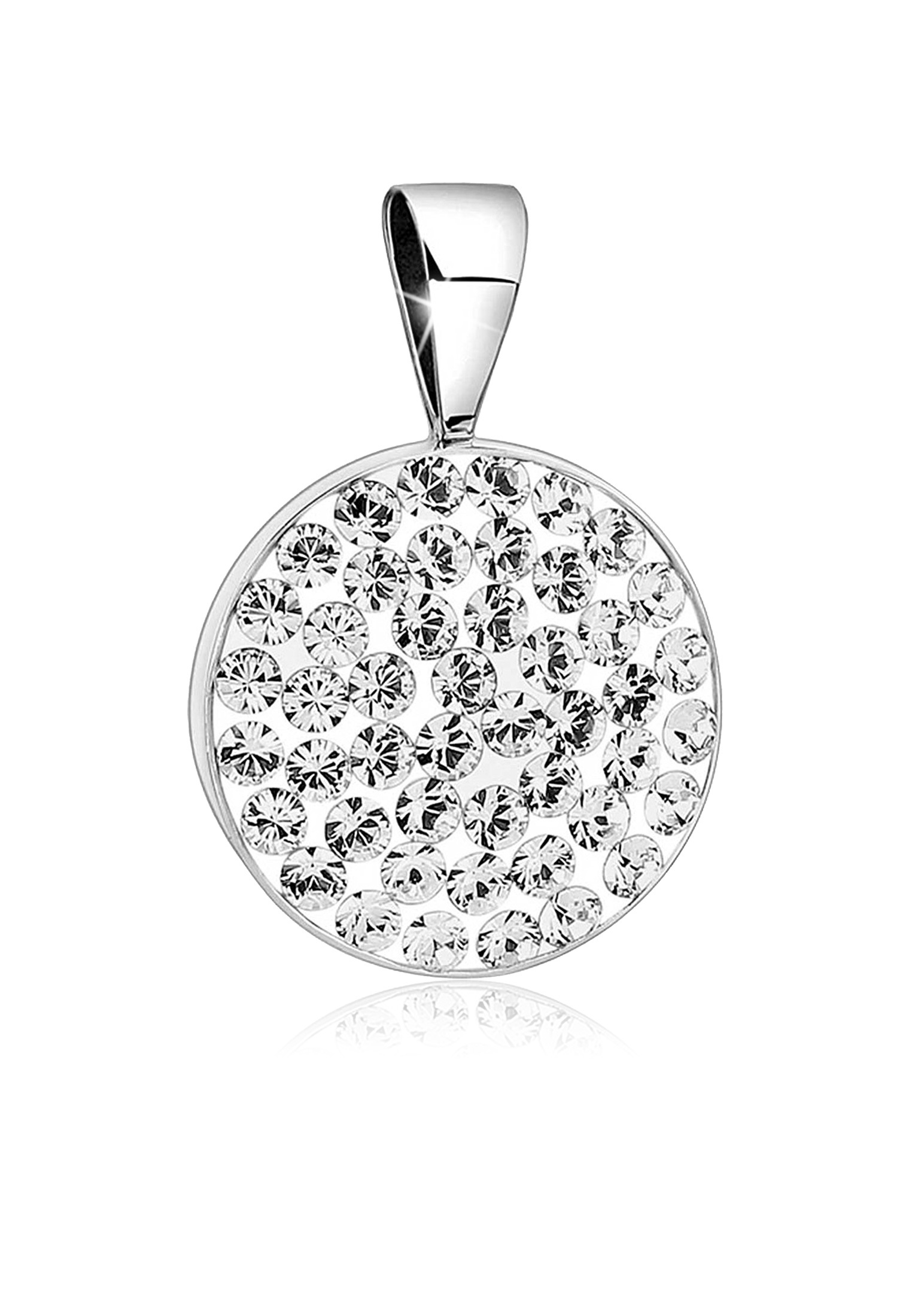 Anhänger Geo | Kristall ( Weiß ) | 925er Sterling Silber
