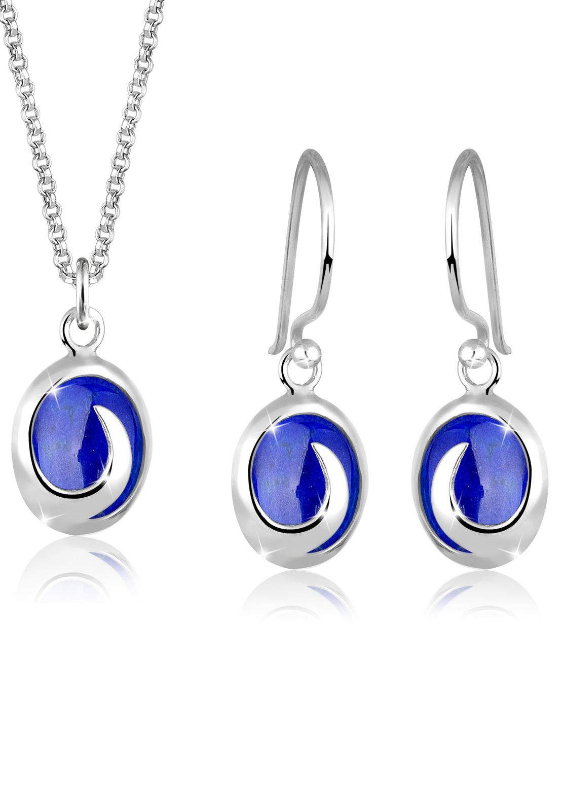 Schmuckset | Lapis Lazuli ( Blau ) | 925er Sterling Silber
