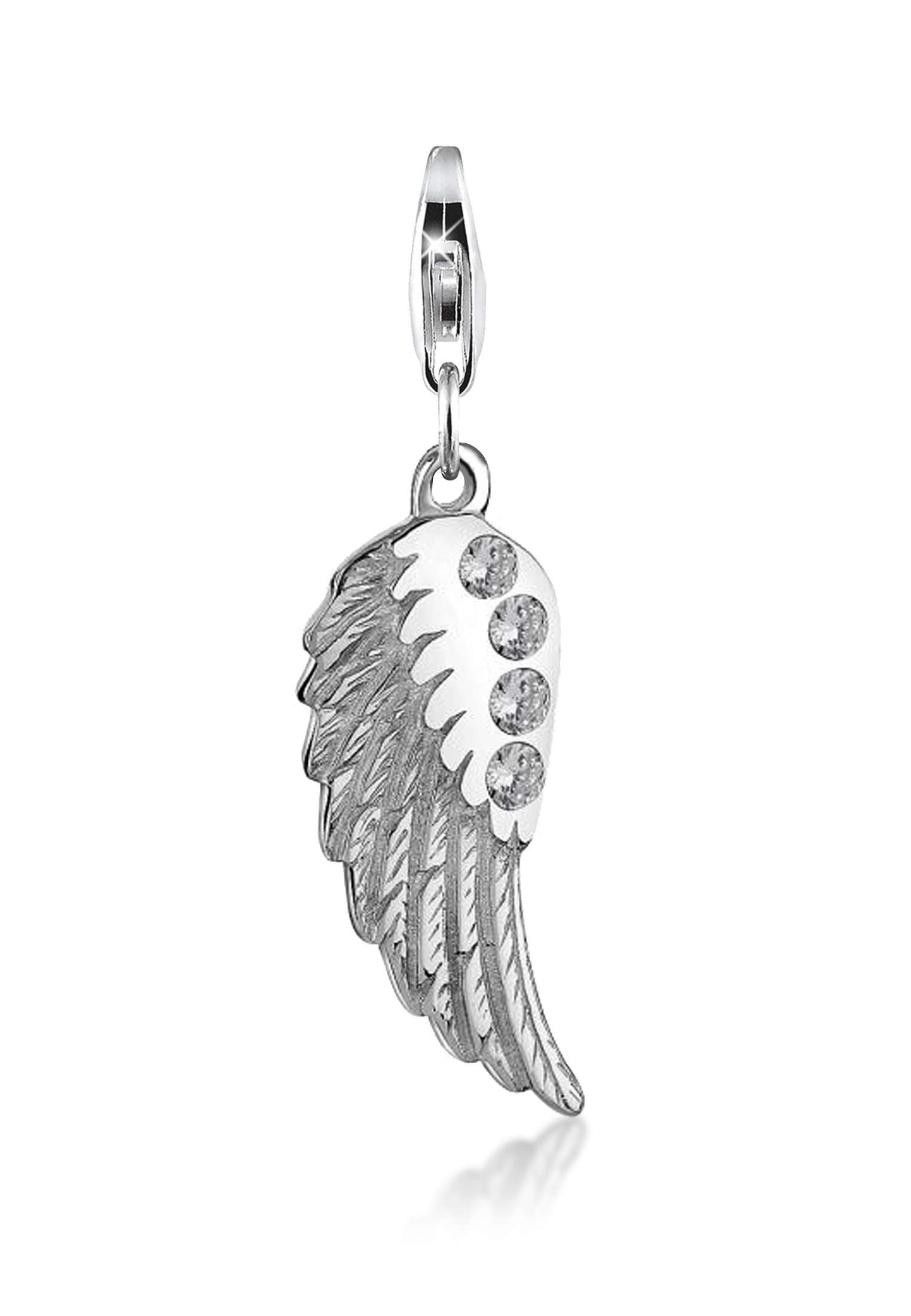 Charm Flügel | Zirkonia ( Weiß ) | 925er Sterling Silber