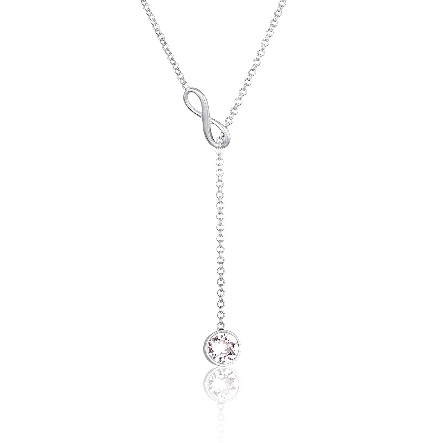 Y-Halskette Infinity | Kristall (Weiß) | 925er Sterling Silber