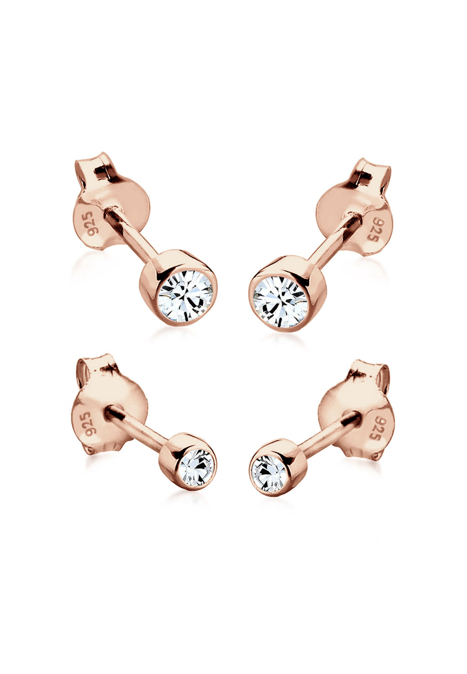 Ohrstecker 2er Set Basic | Kristall (Weiß) | 925er Sterling Silber