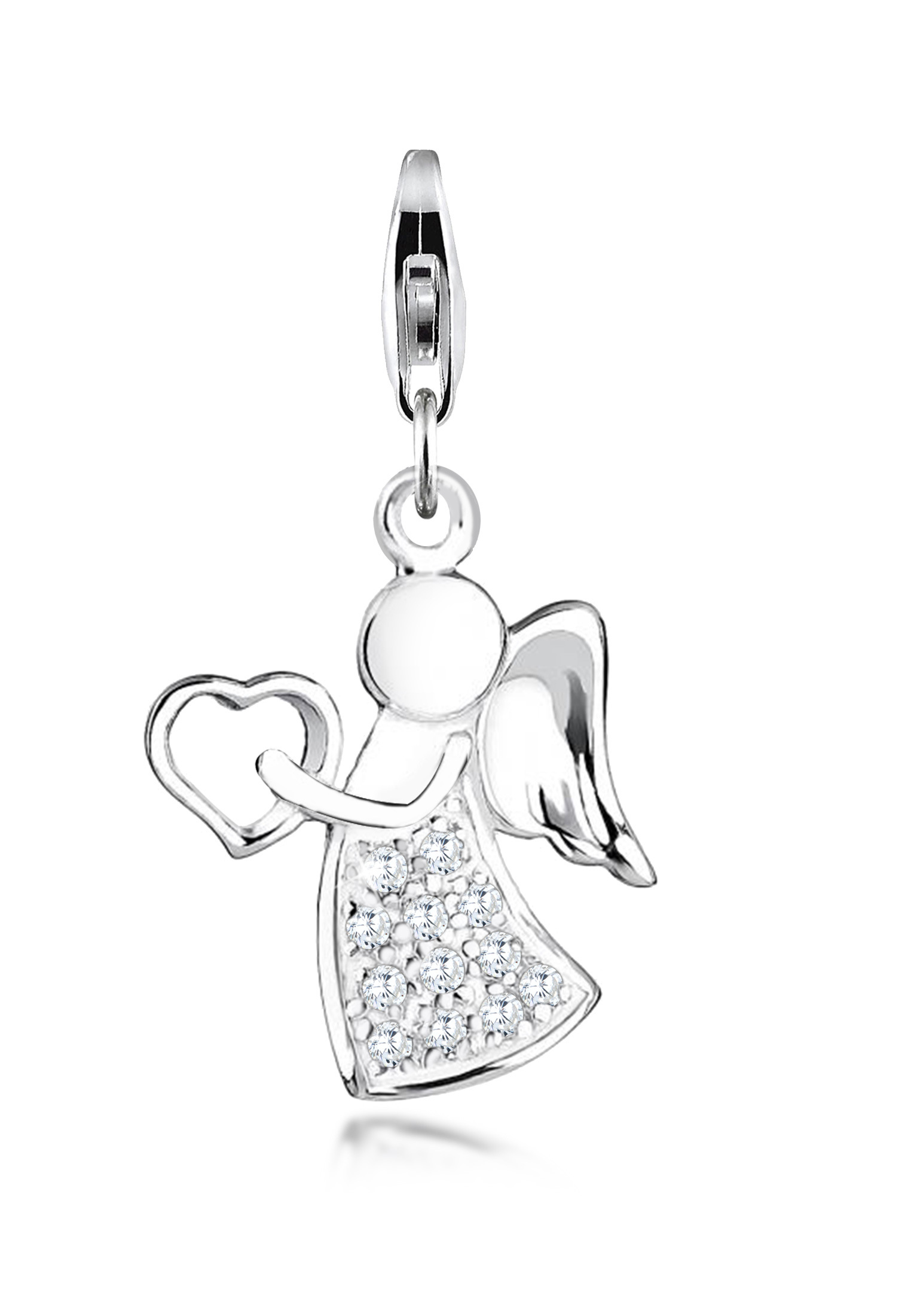 Charm Engel | Zirkonia ( Weiß ) | 925er Sterling Silber