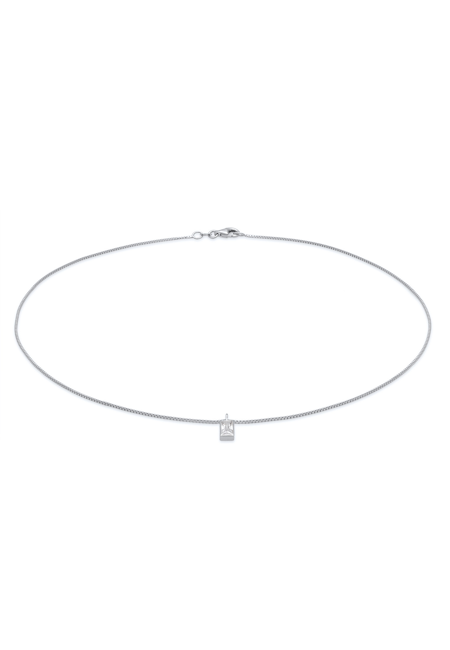 Halskette Solitär | Zirkonia (Weiß) | 925er Sterling Silber