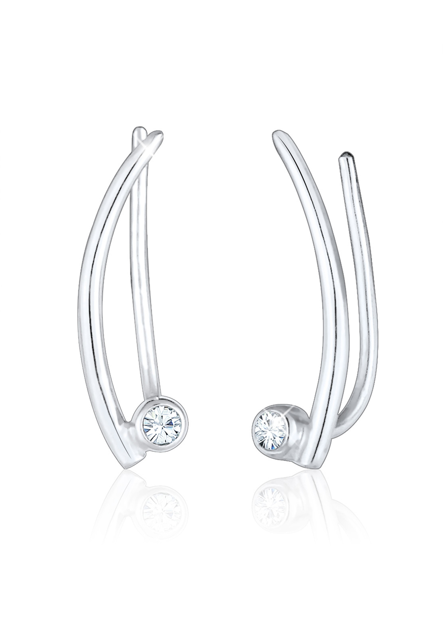 Ear Climber | Kristall ( Weiß ) | 925er Sterling Silber