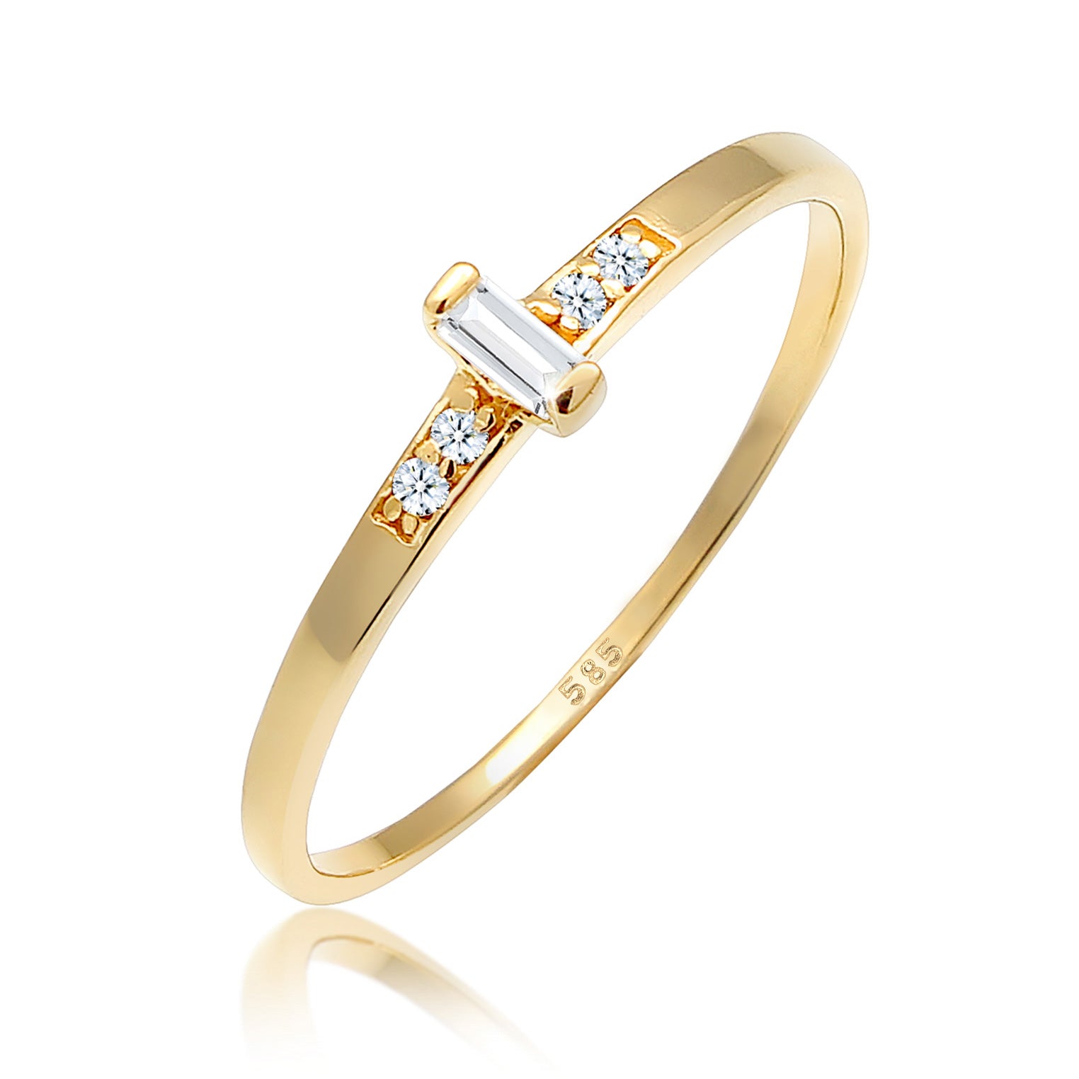 Verlobungsring | Diamant ( Weiß, 0,02 ct ) | 585 Gelbgold