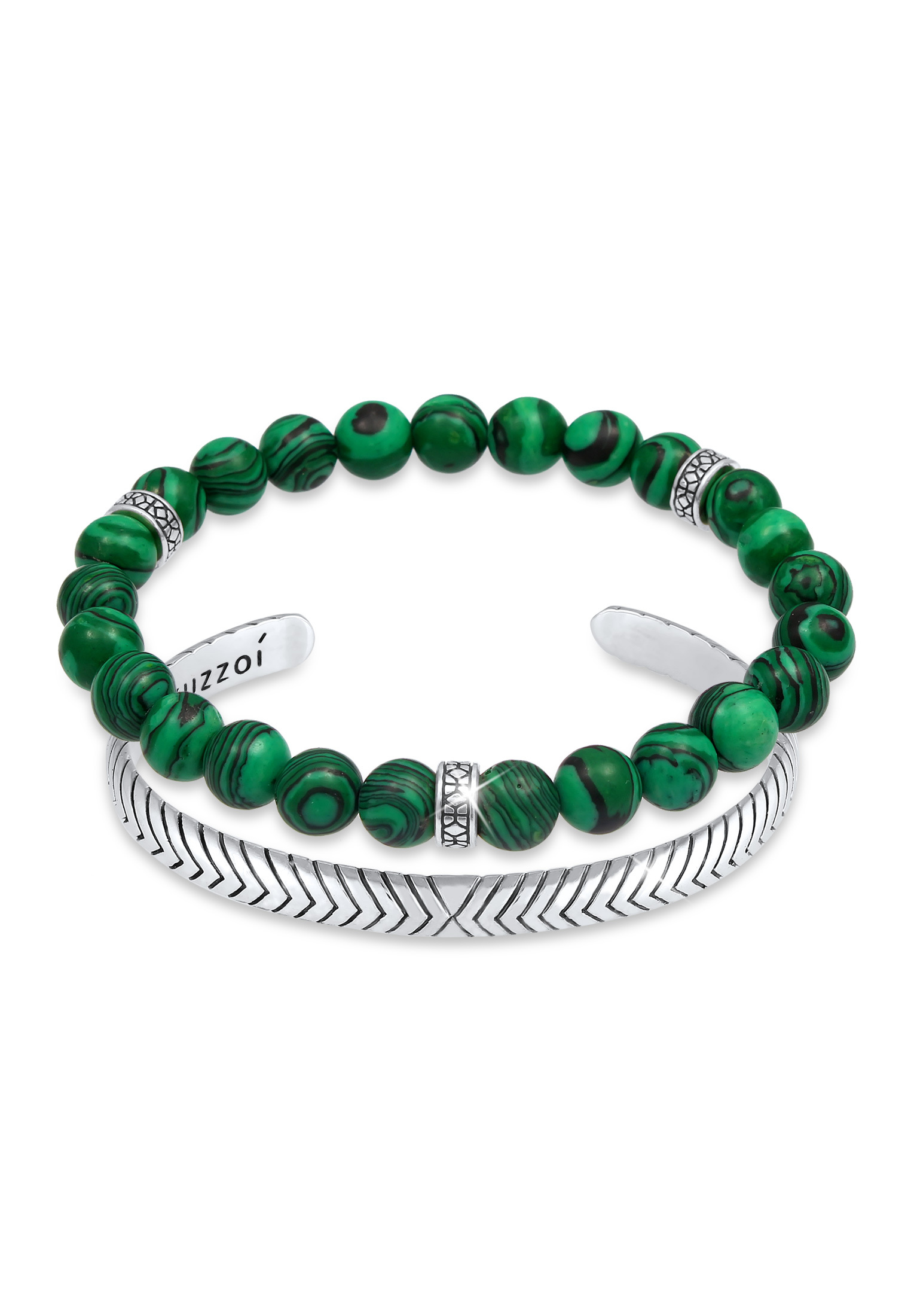 Armreif | Achat ( Grün ) | 925er Sterling Silber