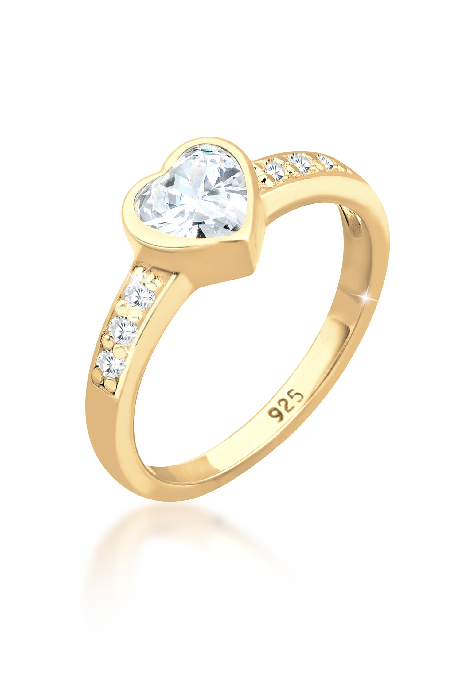 Ring Herz | Zirkonia ( Weiß ) | 925er Sterling Silber