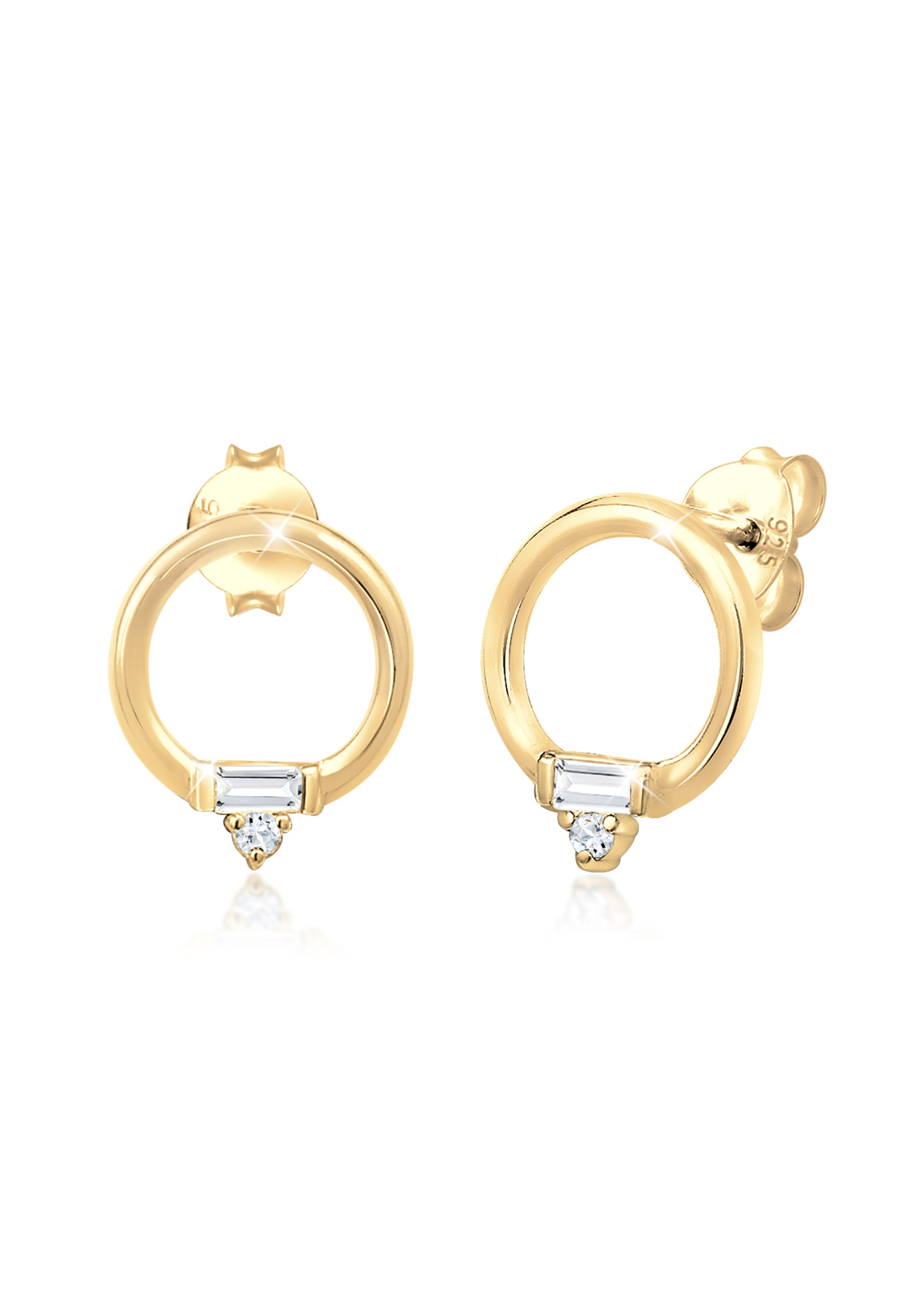 Ohrstecker | Topas ( Weiß ) | 925 Sterling Silber vergoldet