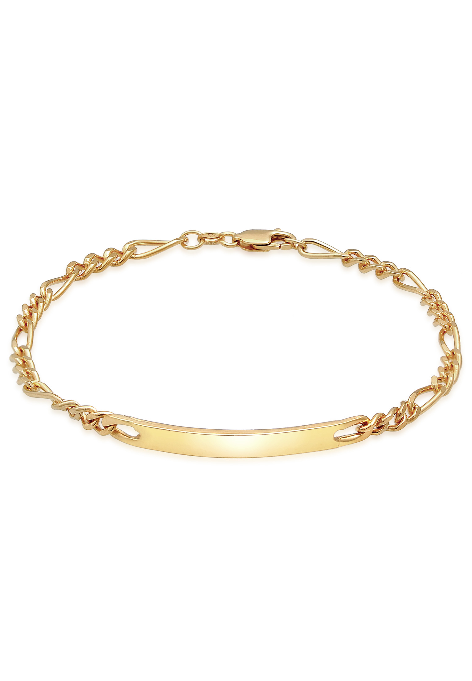 Figaro-Armband ID Platte | 925er Sterling Silber