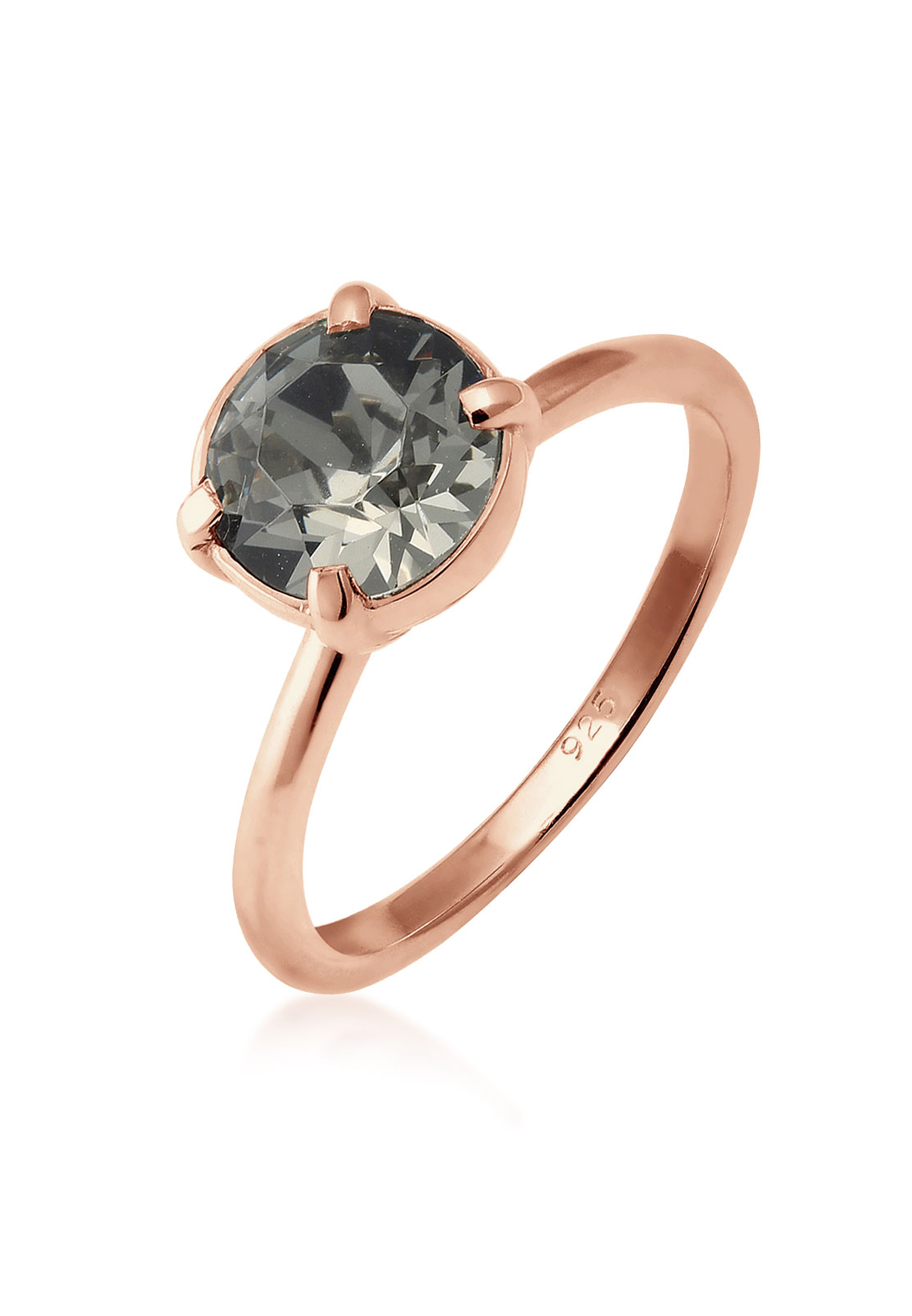 Ring | Kristall ( Grau ) | 925 Sterling Silber Rosegold