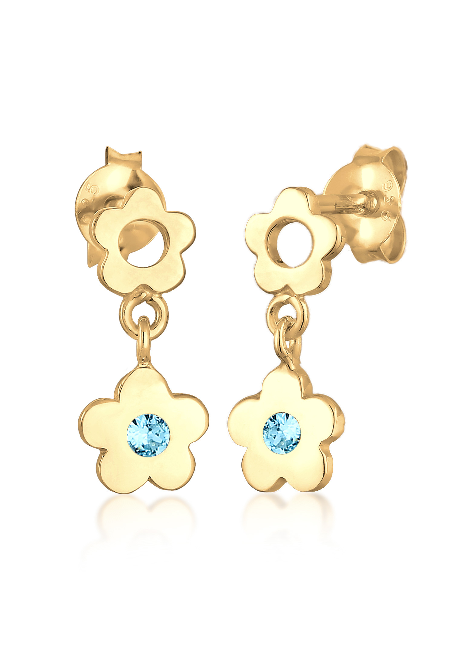 Ohrhänger Blume | Kristall ( Rosa ) | 925er Sterling Silber