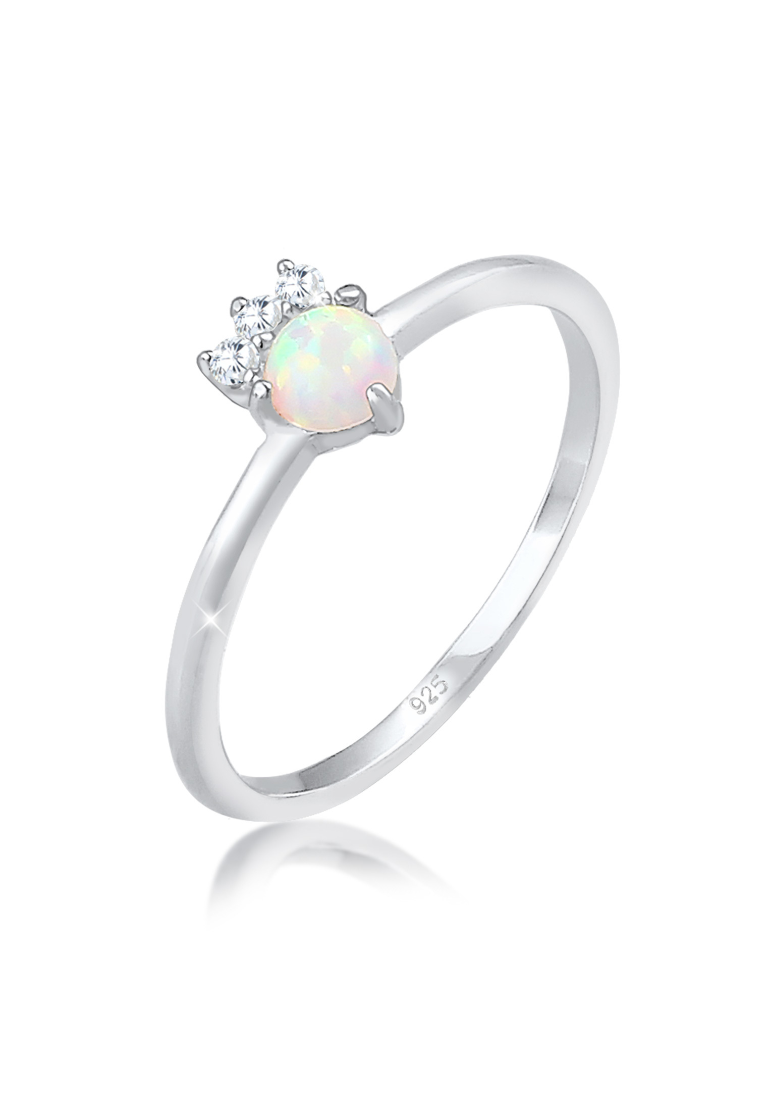 Verlobungsring | Opal ( Weiß ) | 925er Sterling Silber