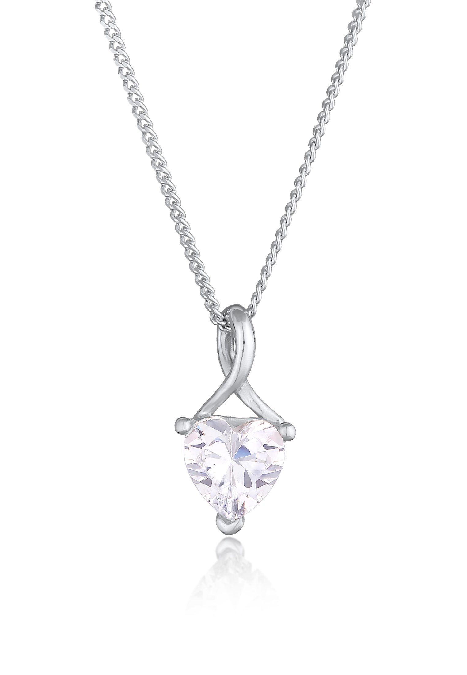 Halskette Herz Infinity | Zirkonia (Weiß) | 925er Sterling Silber