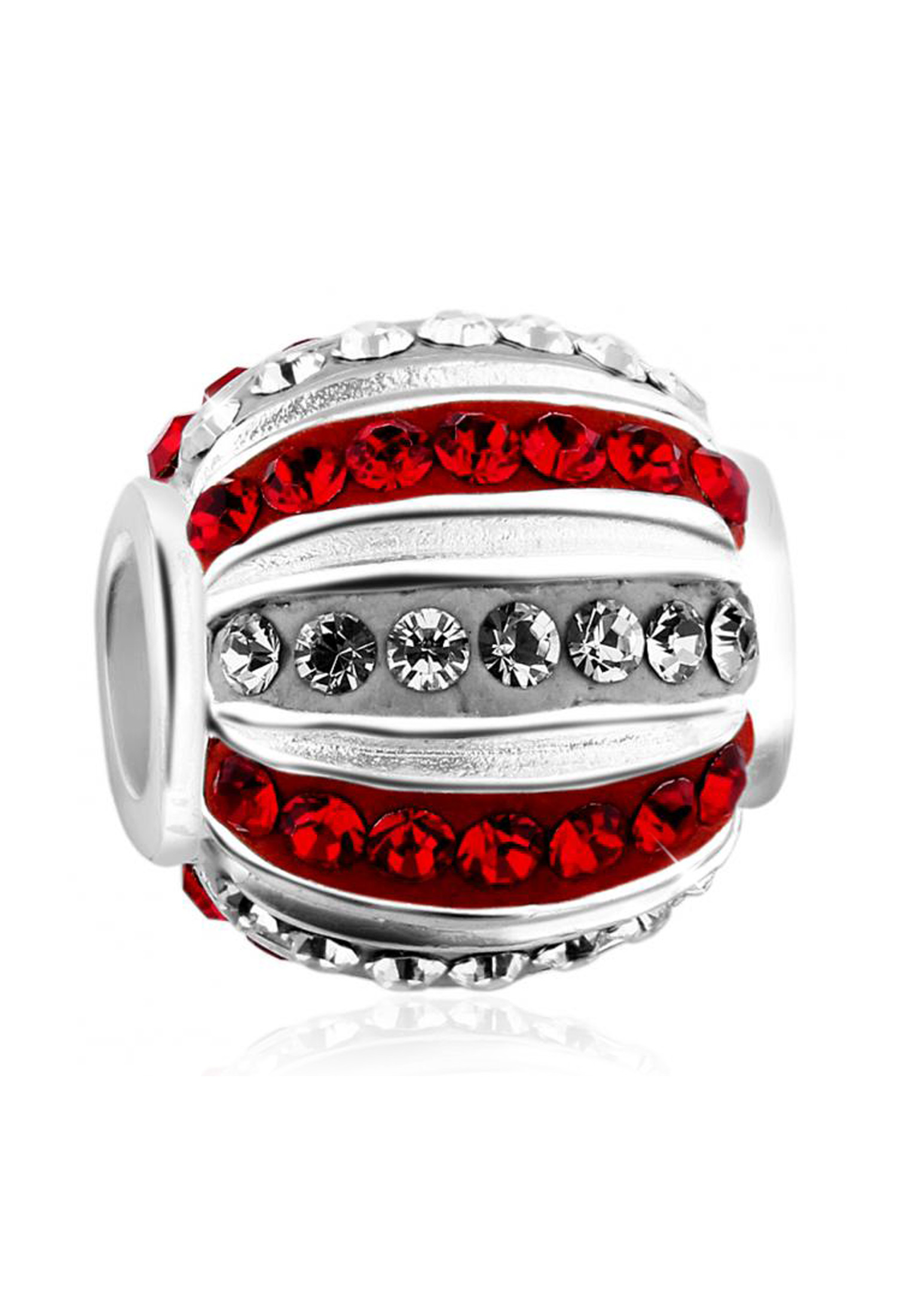 Charm Bead | Kristall ( Weiß ) | 925er Sterling Silber