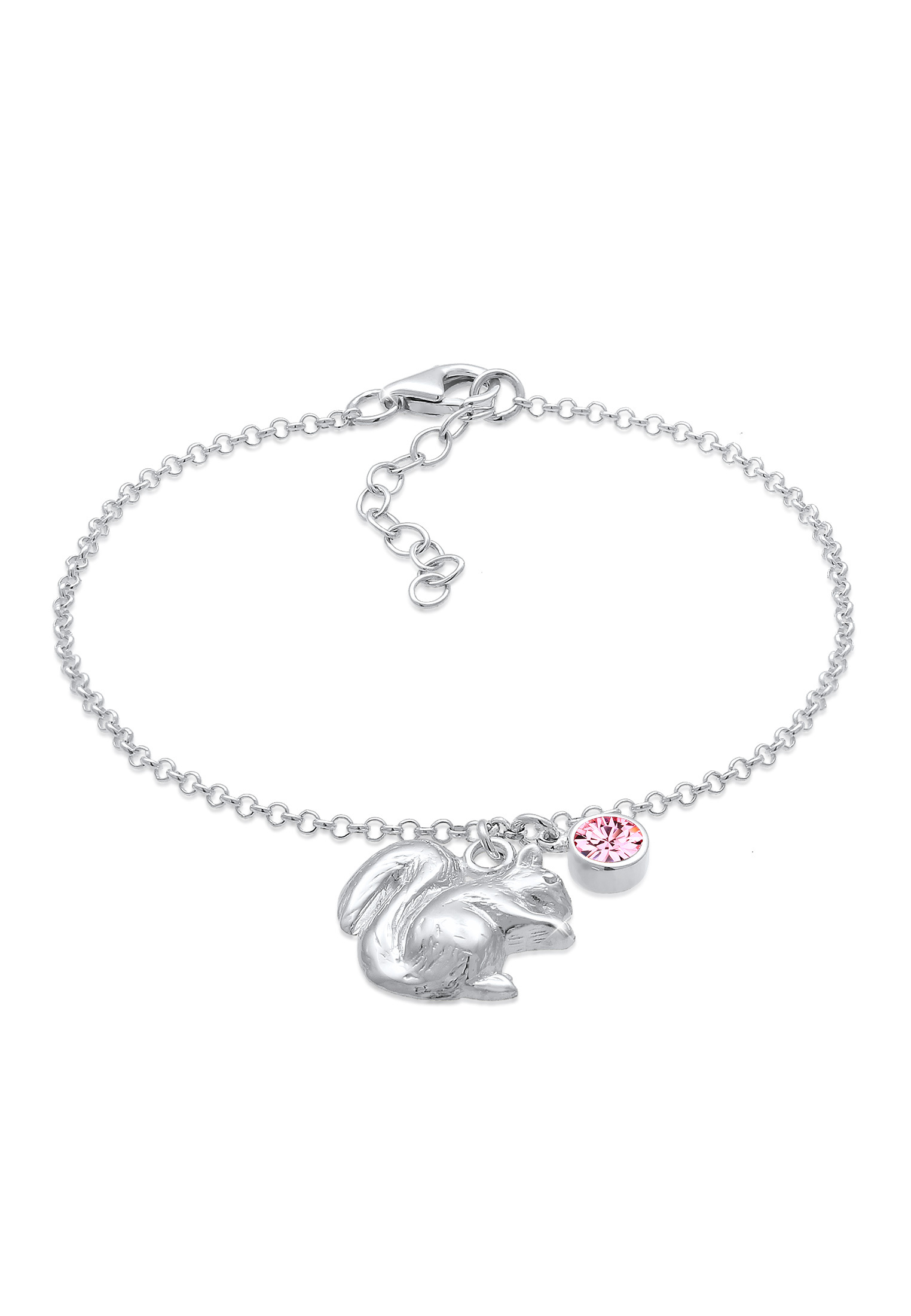 Armband Eichhörnchen | Kristall ( Rosa ) | 925er Sterling Silber