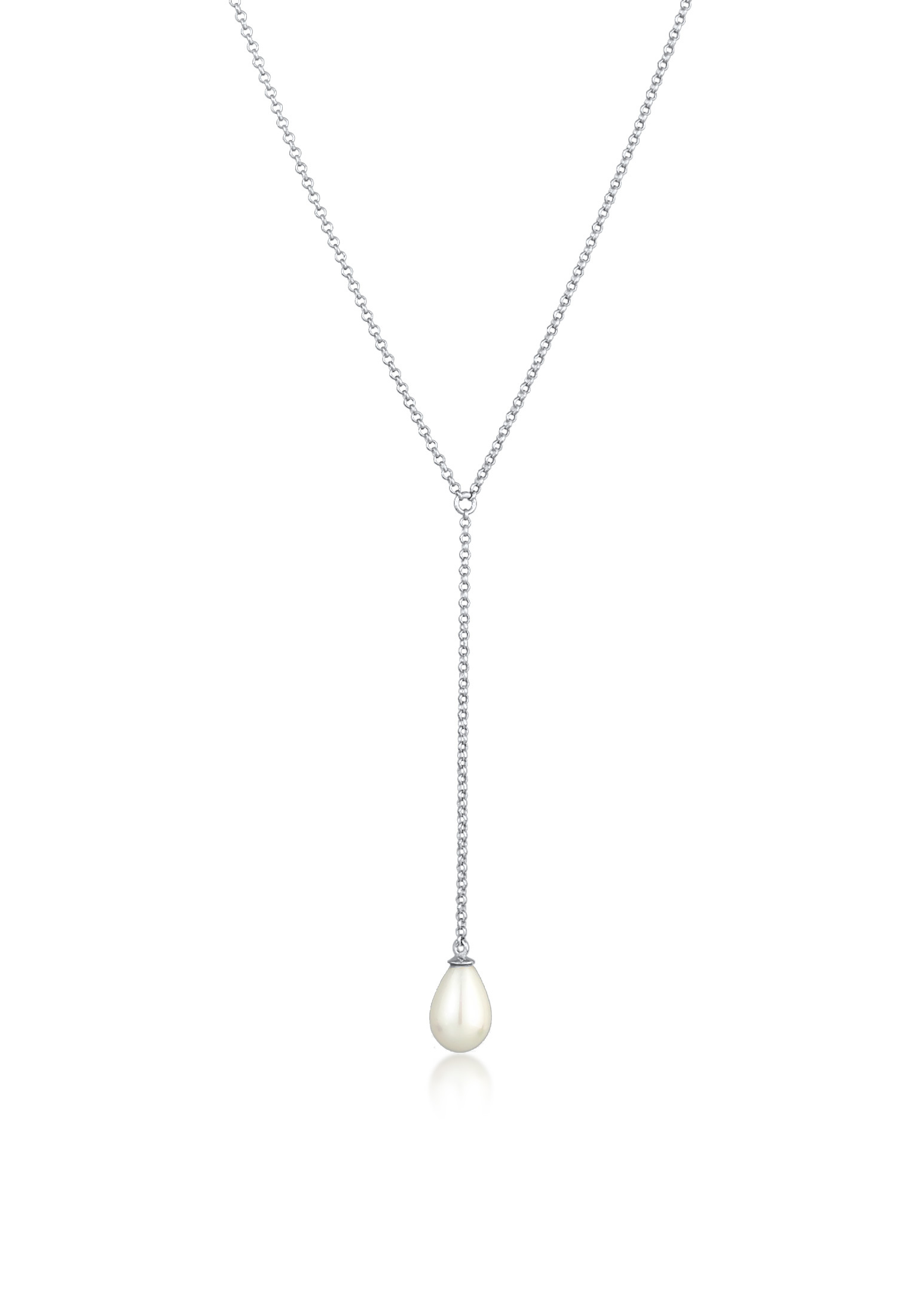 Y-Kette Anhänger Tropfen | Muschelkernperle | 925er Sterling Silber