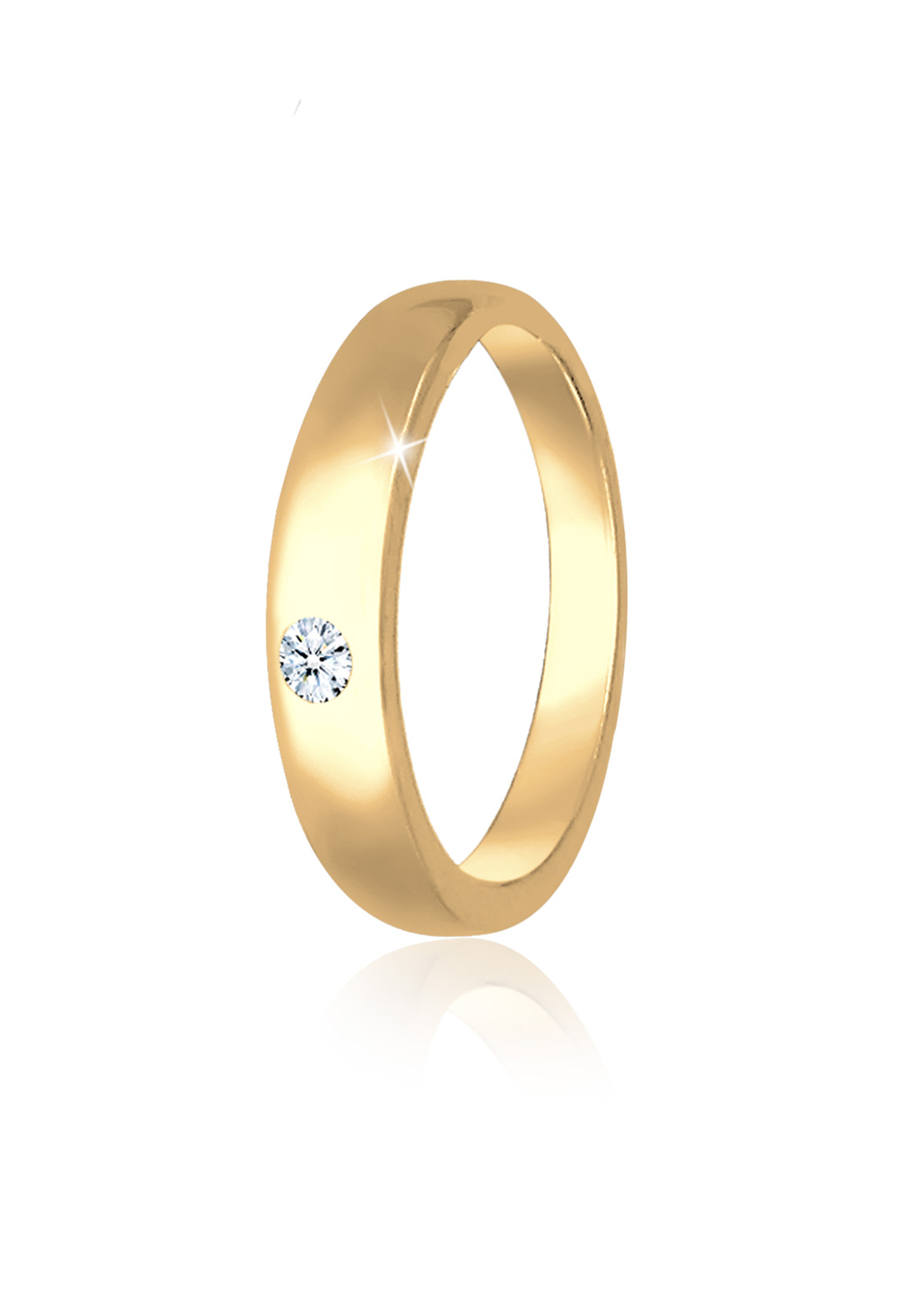 Taufring | Diamant ( Weiß, 0.005 ct ) | 585 Gelbgold