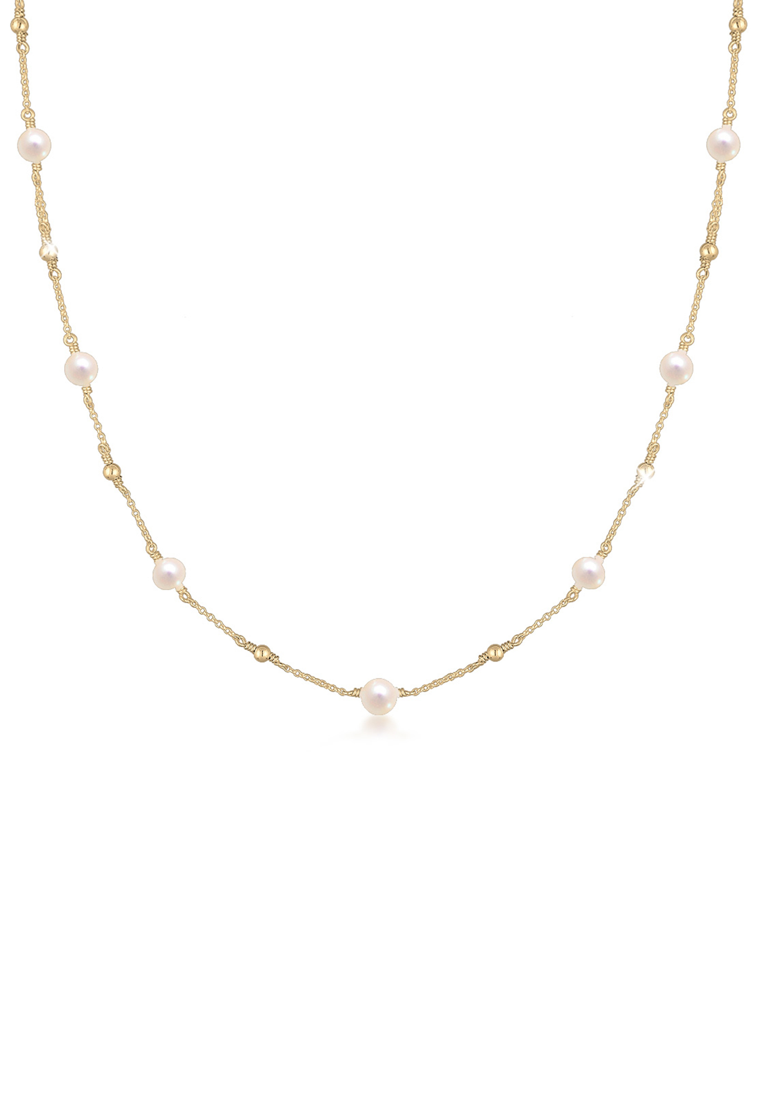 Halskette Kugel | Süßwasserperle | 925 Sterling Silber vergoldet