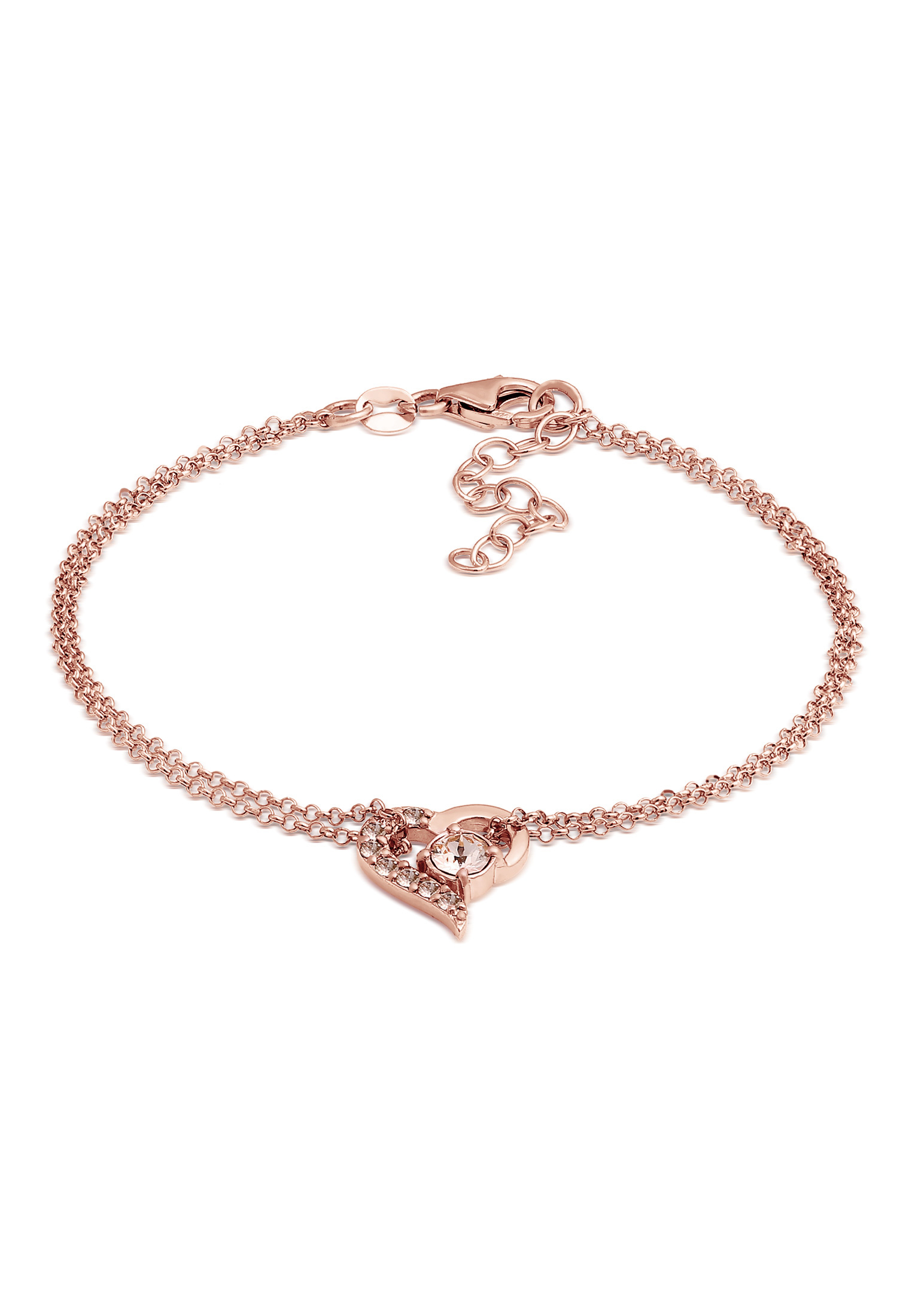 Armband Herz | Kristall ( Weiß ) | 925er Sterling Silber