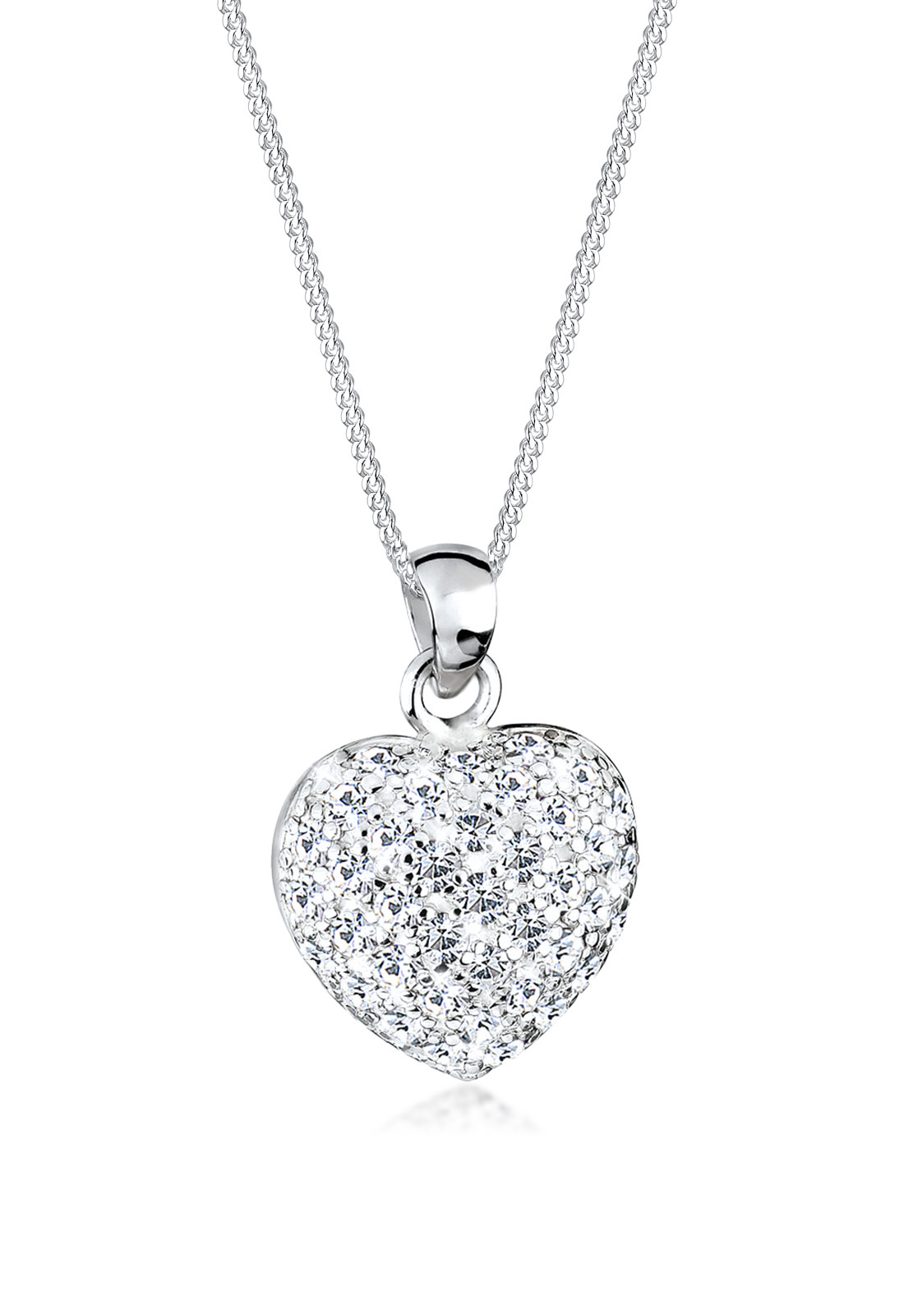 Halskette Herz | Kristall ( Weiß ) | 925er Sterling Silber