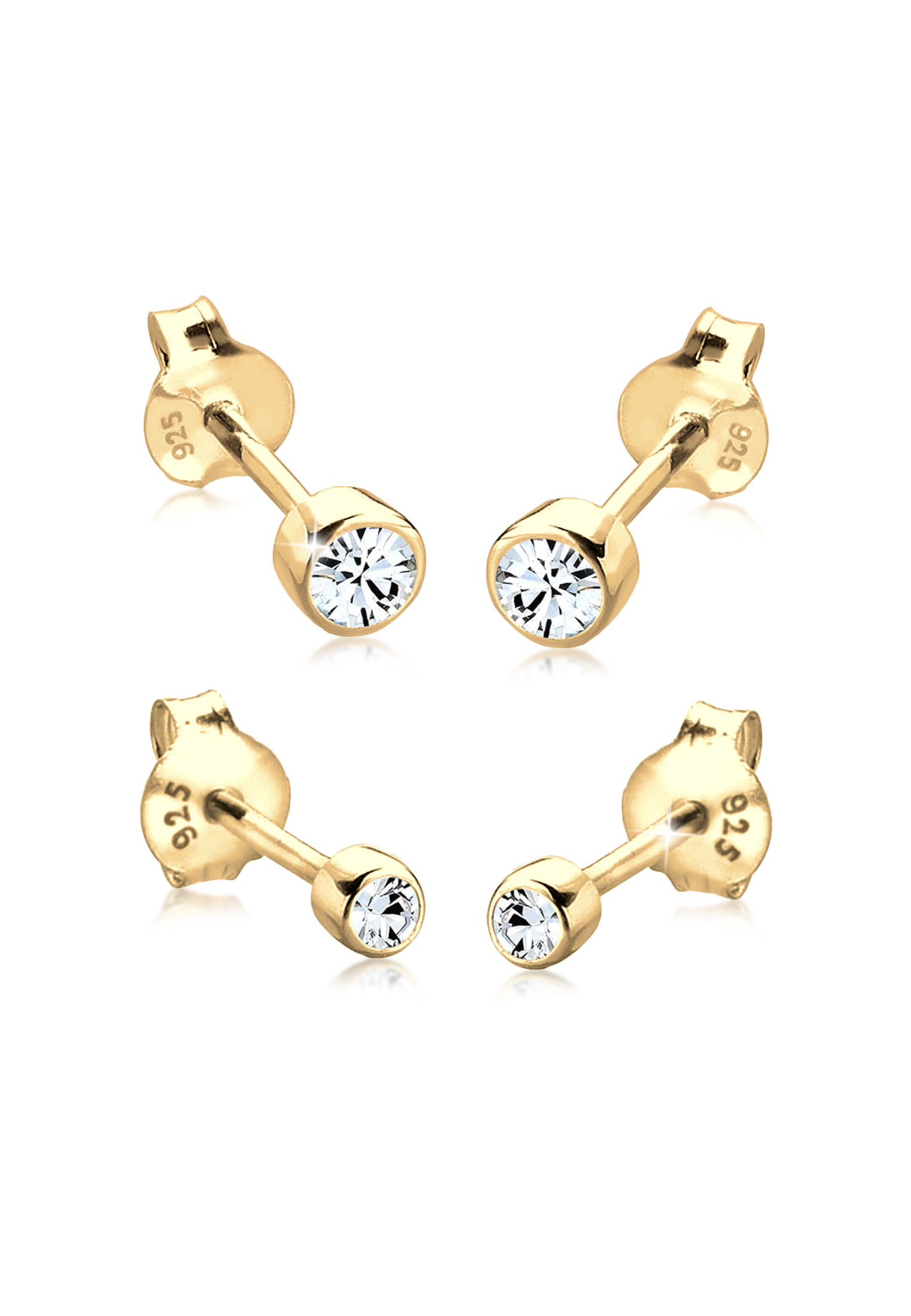 Ohrstecker 2er Set Basic | Kristall (Weiß) | 925er Sterling Silber