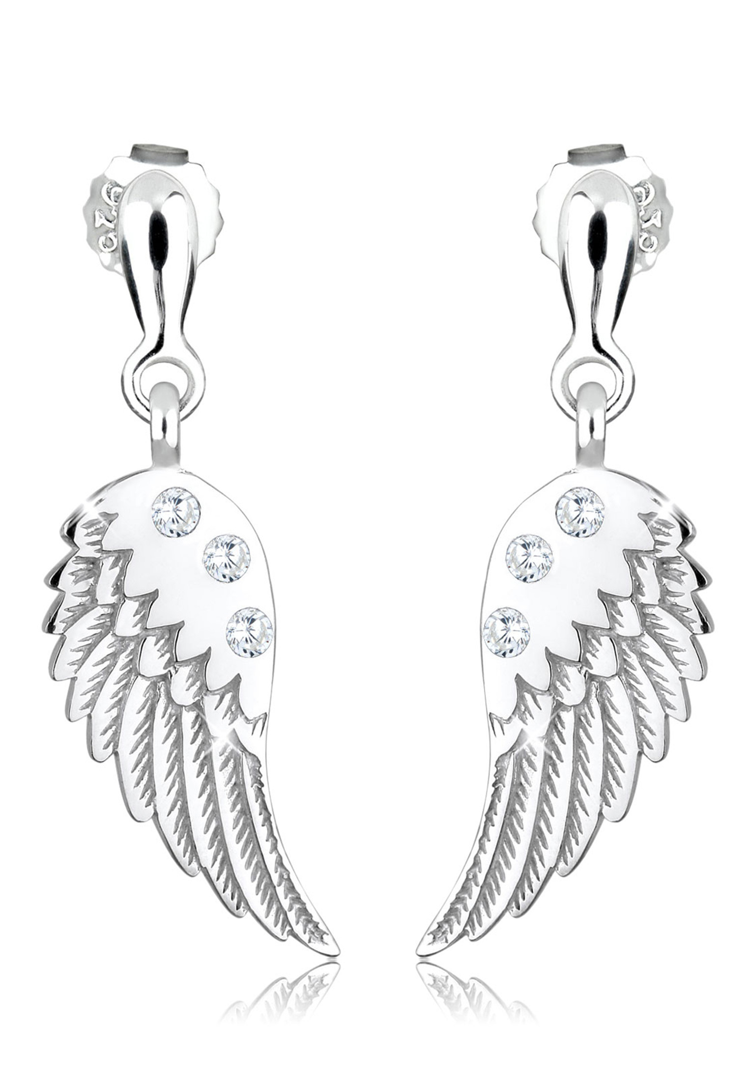 Ohrhänger Engel | Zirkonia ( Weiß ) | 925er Sterling Silber