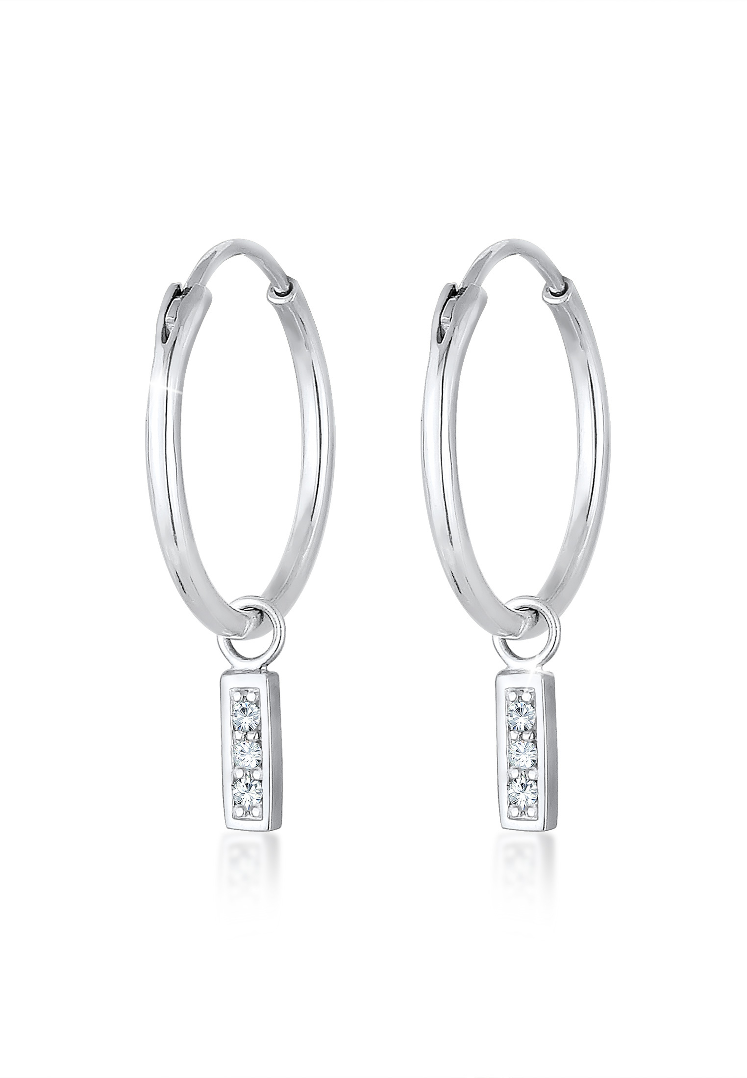 Creolen | Kristall ( Weiß ) | 925er Sterling Silber