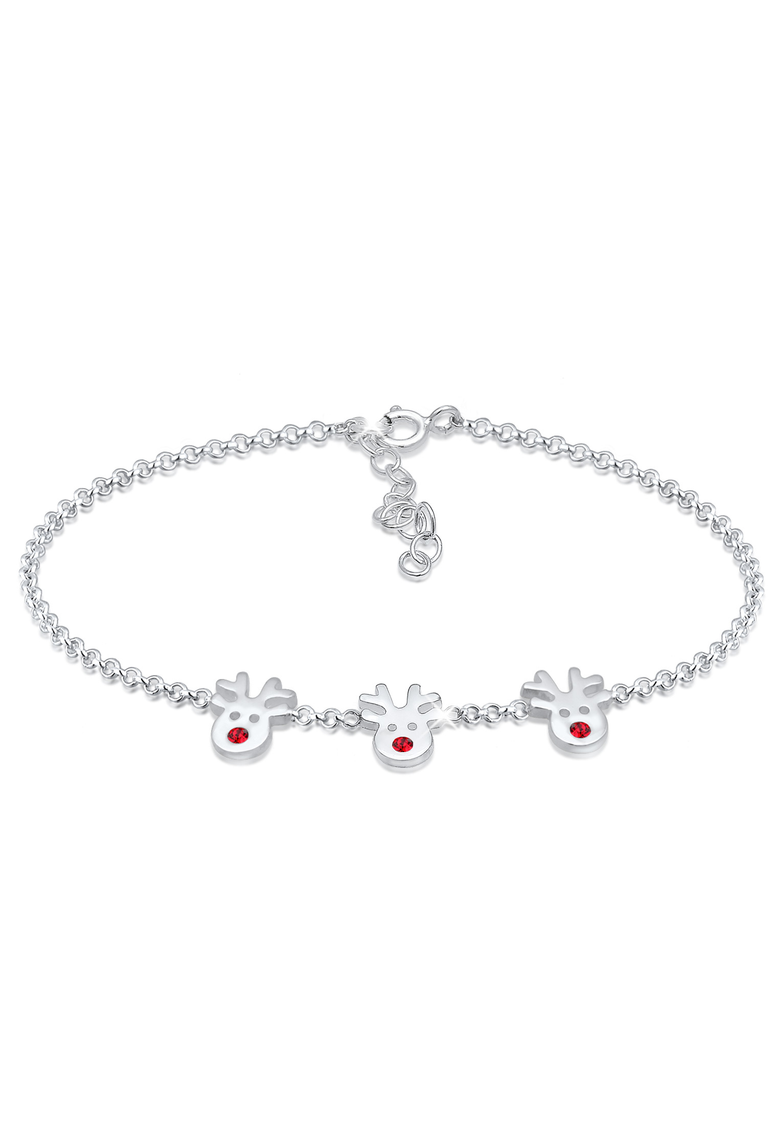 Armband Hirsch | Kristall ( Rot ) | 925er Sterling Silber