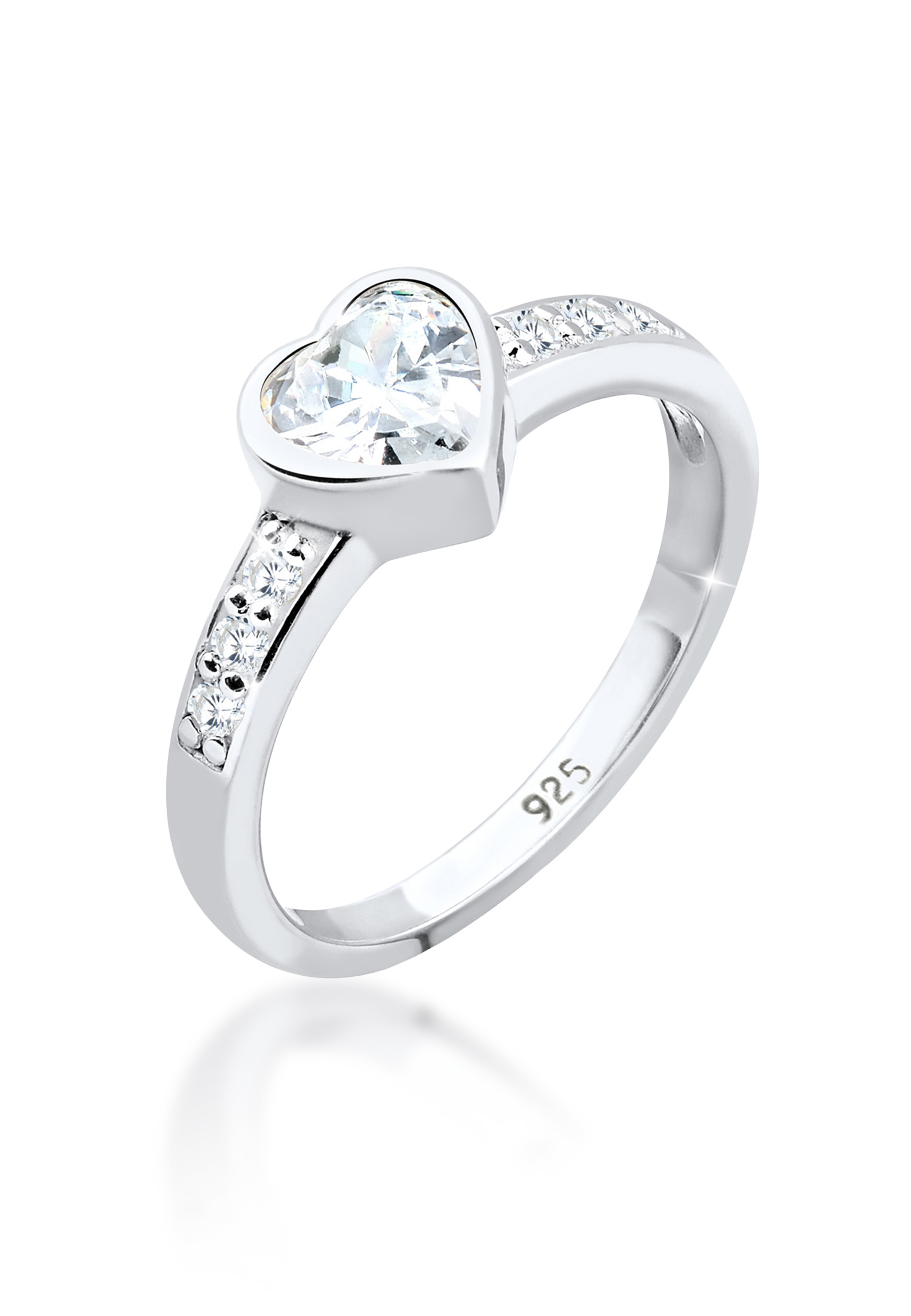Ring Herz | Zirkonia ( Weiß ) | 925er Sterling Silber