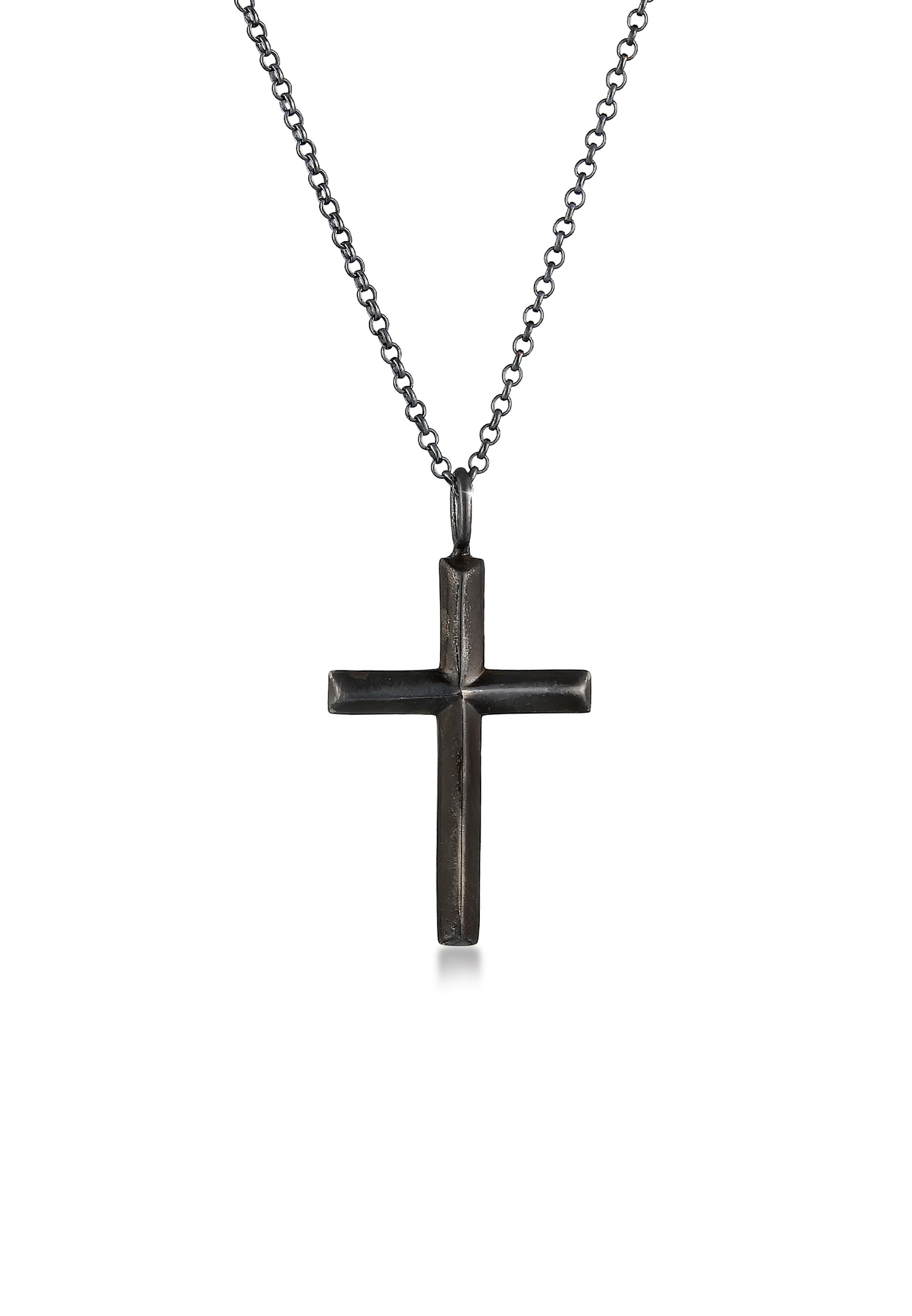 Erbs-Halskette Kreuz | 925 Sterling Silber oxidiert