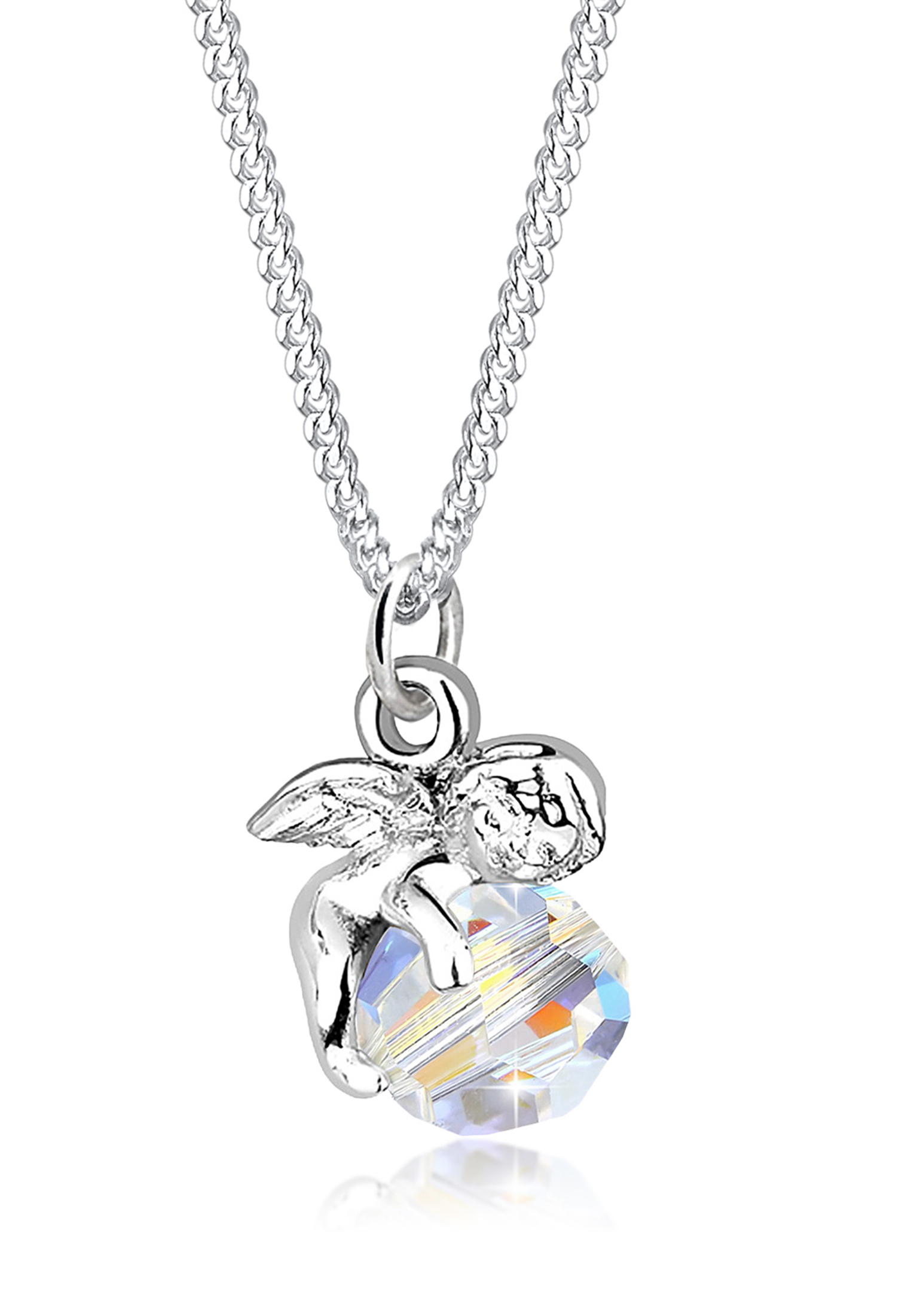 Halskette Engel | Kristall ( Weiß ) | 925er Sterling Silber