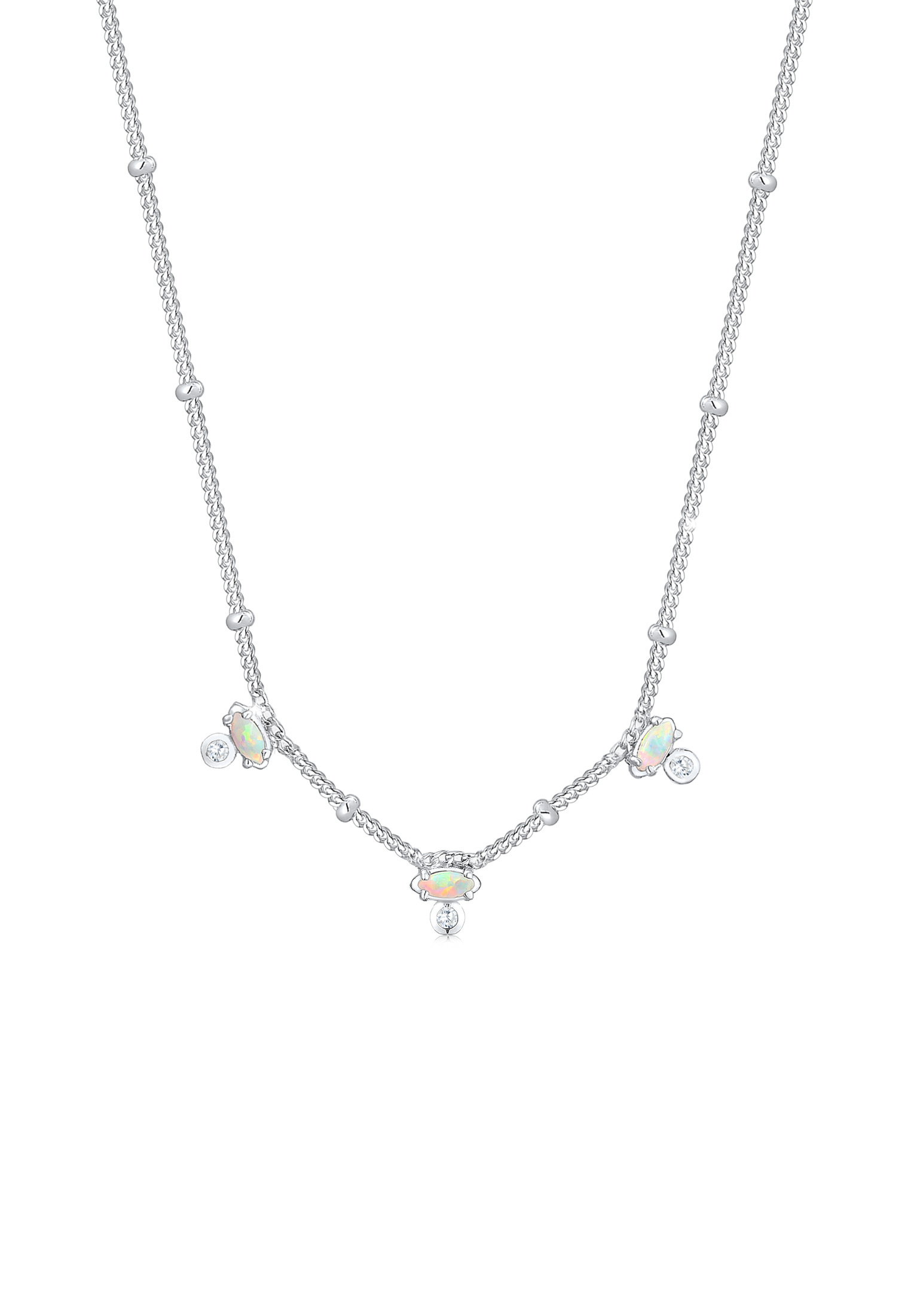 Halskette | Opal ( Weiß ) | 925er Sterling Silber
