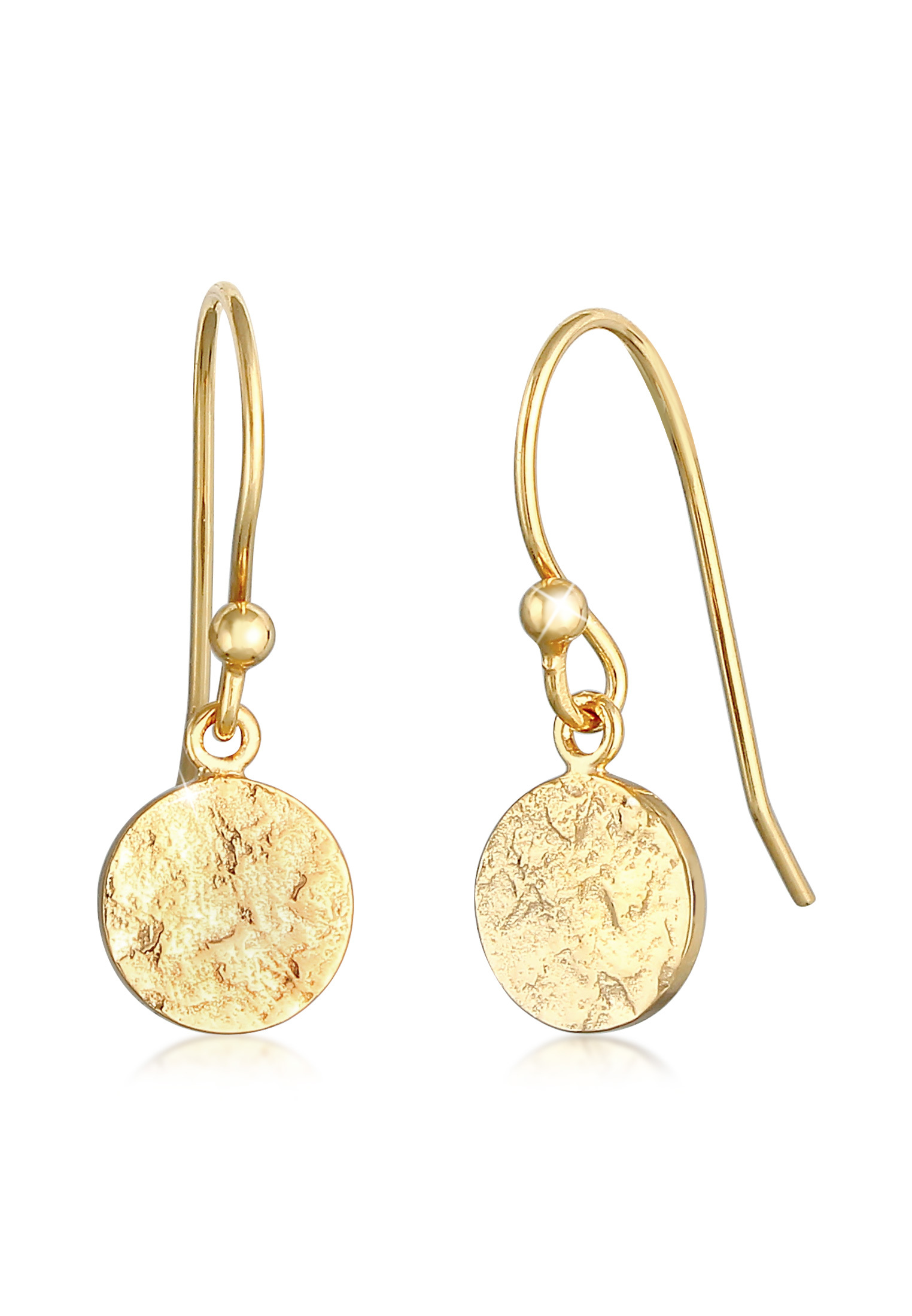 Ohrhänger Plättchen gehämmert | 925er Sterling Silber